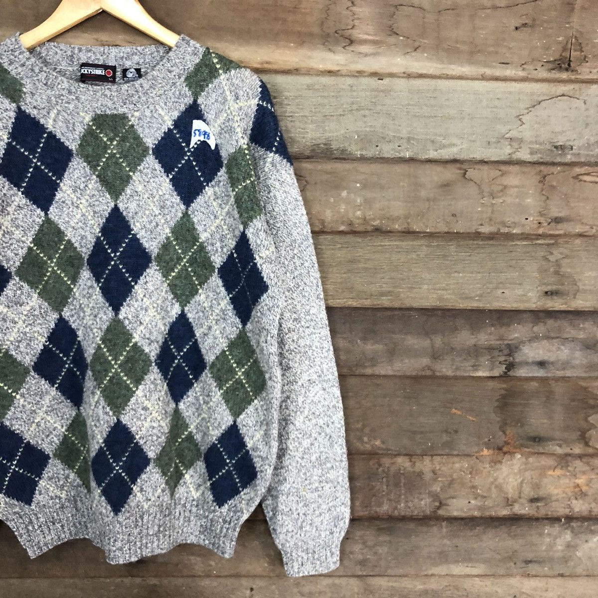 Homespun Knitwear × Japanese Brand × Vintage Lucky Strike vintage mohair Grey Knitwear sweatshirt #5898 Size US L / EU 52-54 / 3 - 5 Thumbnail