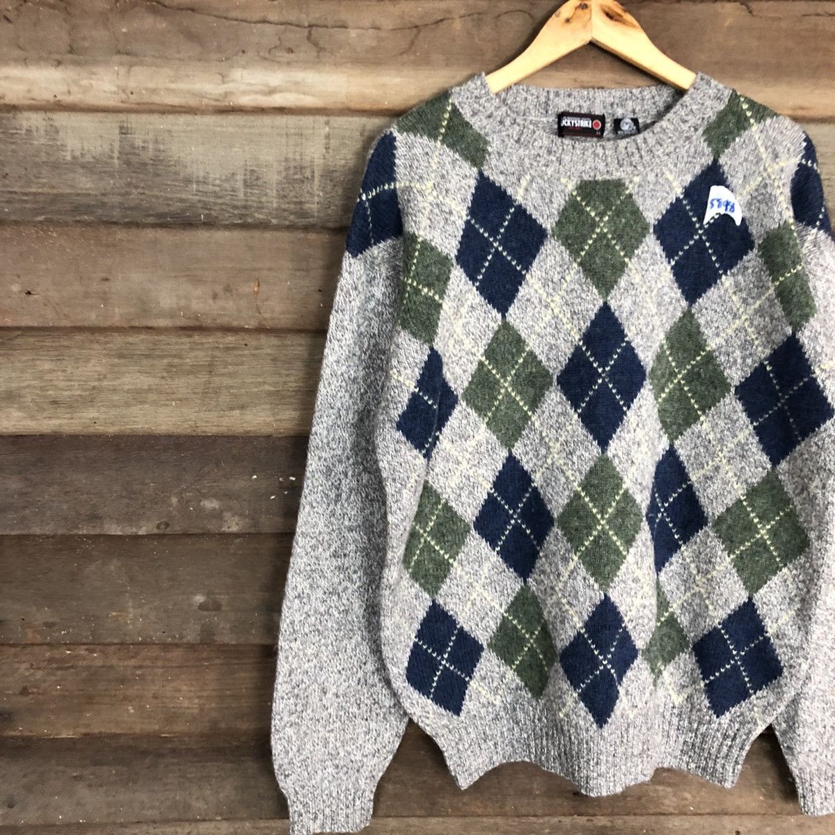 Homespun Knitwear × Japanese Brand × Vintage Lucky Strike vintage mohair Grey Knitwear sweatshirt #5898 Size US L / EU 52-54 / 3 - 7 Thumbnail