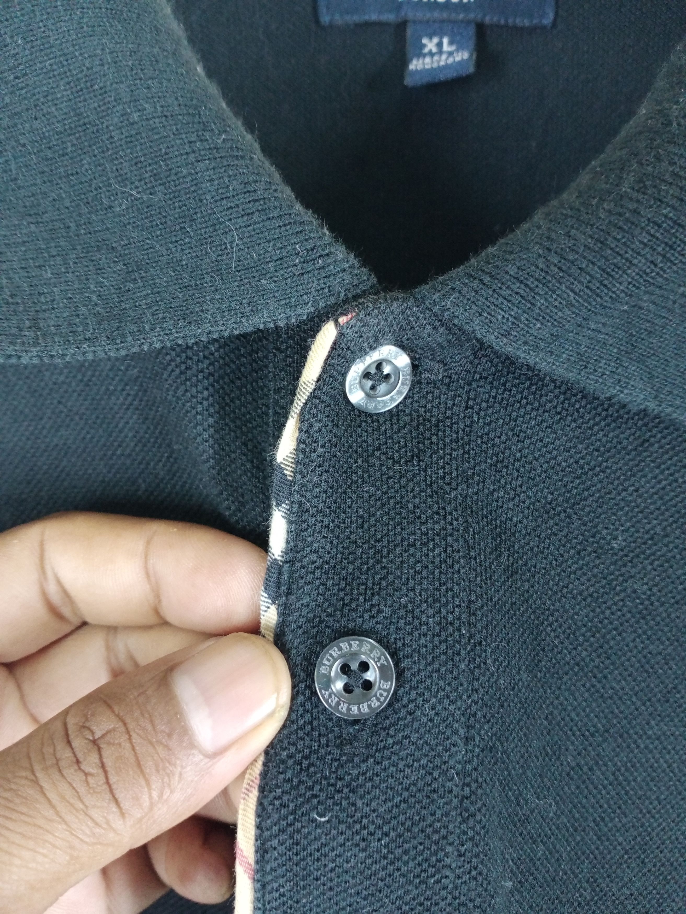 Burberry Burberry London Polo Black Shirt Size US XL / EU 56 / 4 - 4 Thumbnail