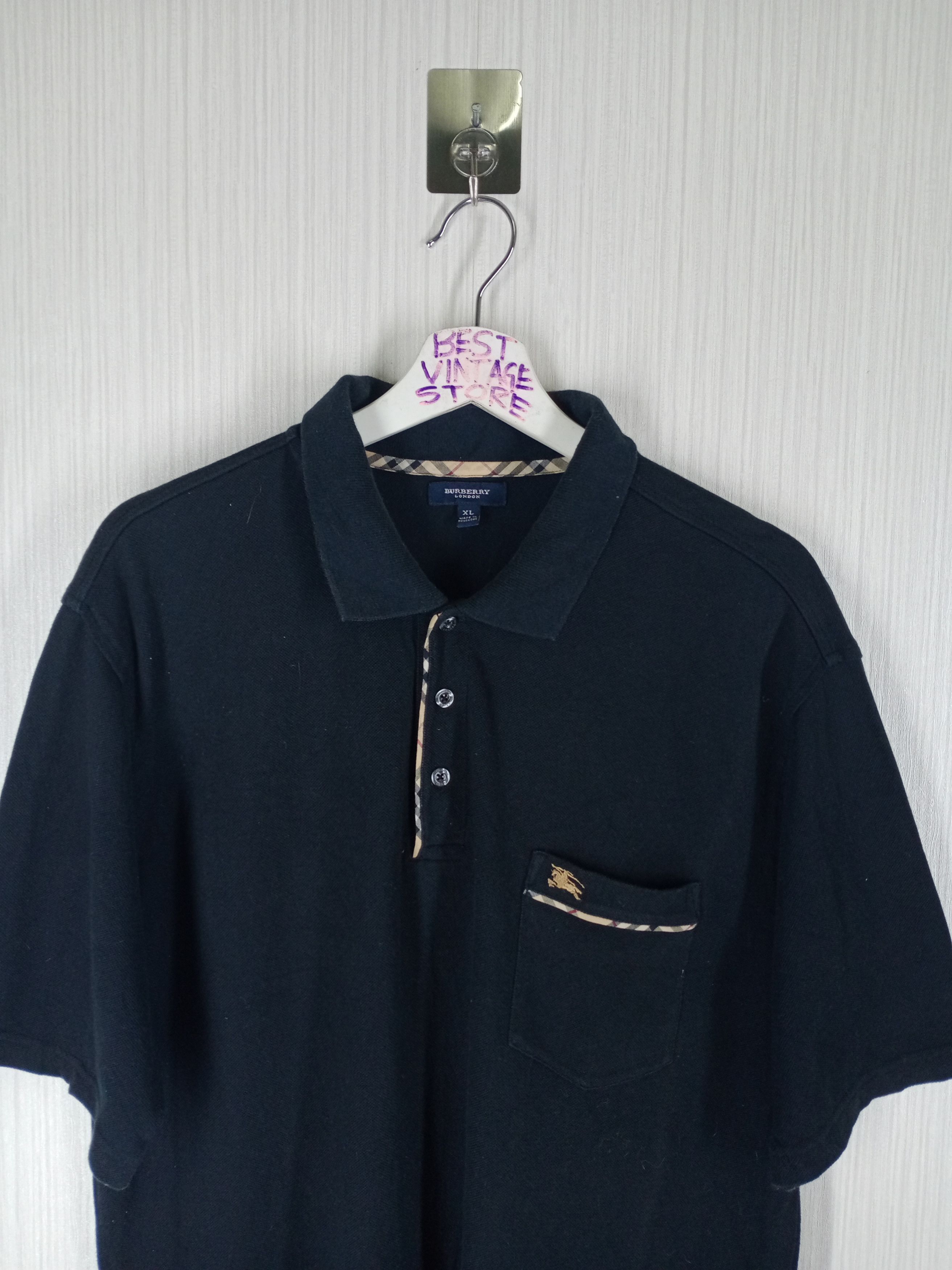 Burberry Burberry London Polo Black Shirt Size US XL / EU 56 / 4 - 2 Thumbnail