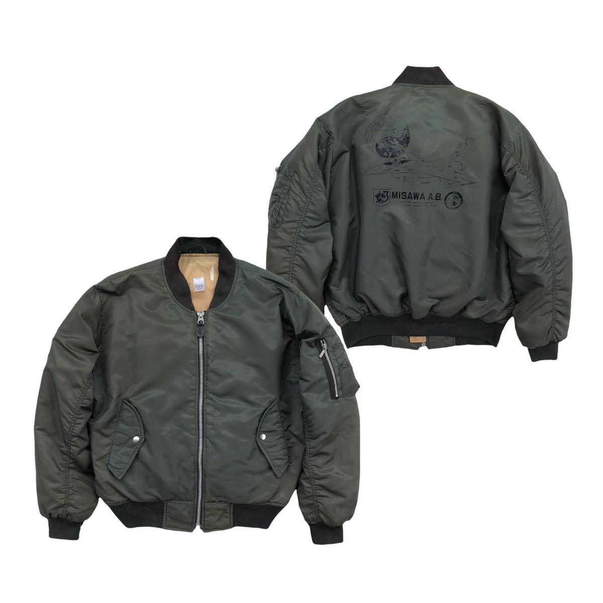 Vintage 🔥Vintage Sun Faded Ma-1 Man Intermediate Bomber Jacket Size US L / EU 52-54 / 3 - 4 Thumbnail