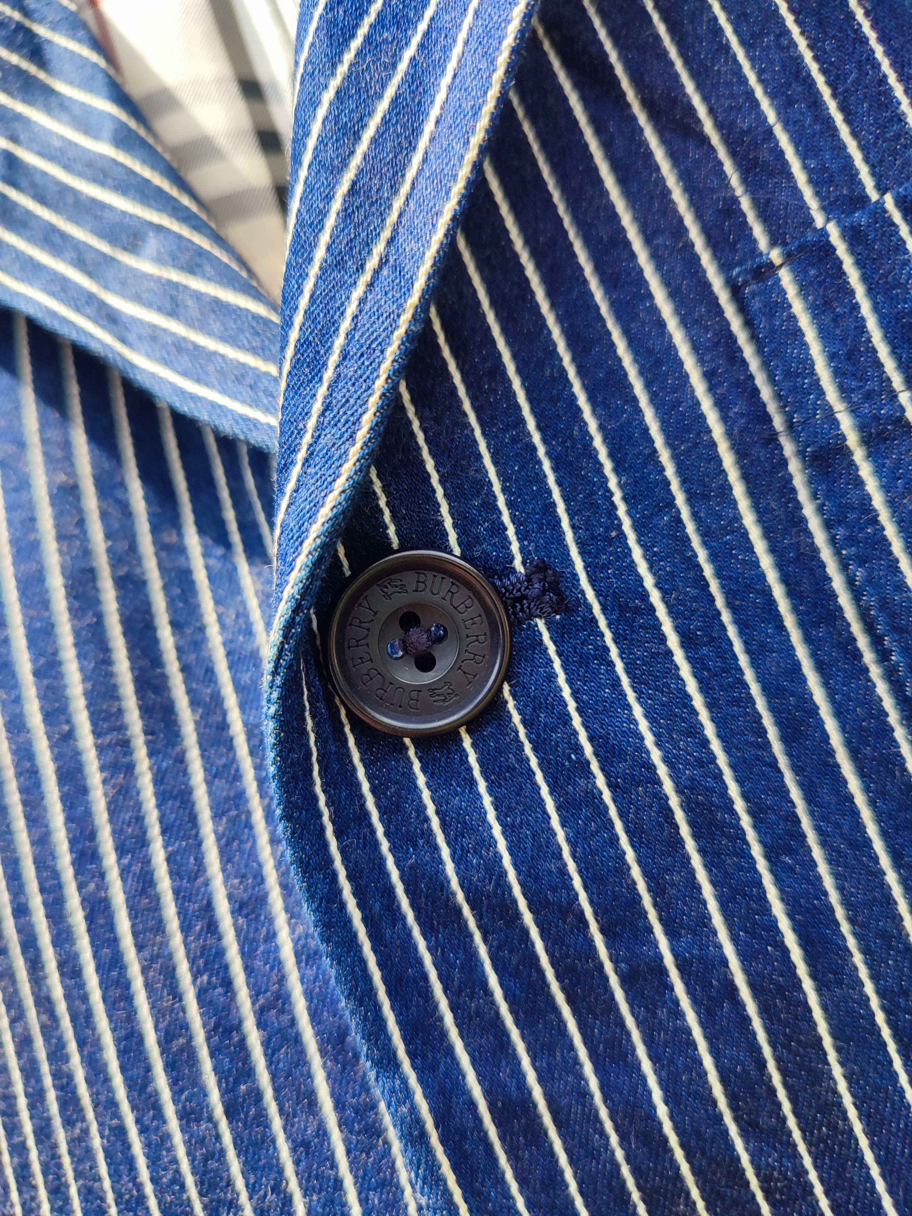 Burberry 🔥STEAL🔥Burberry Black Label Stripe Dark Blue Blazer Size 42R - 9 Thumbnail