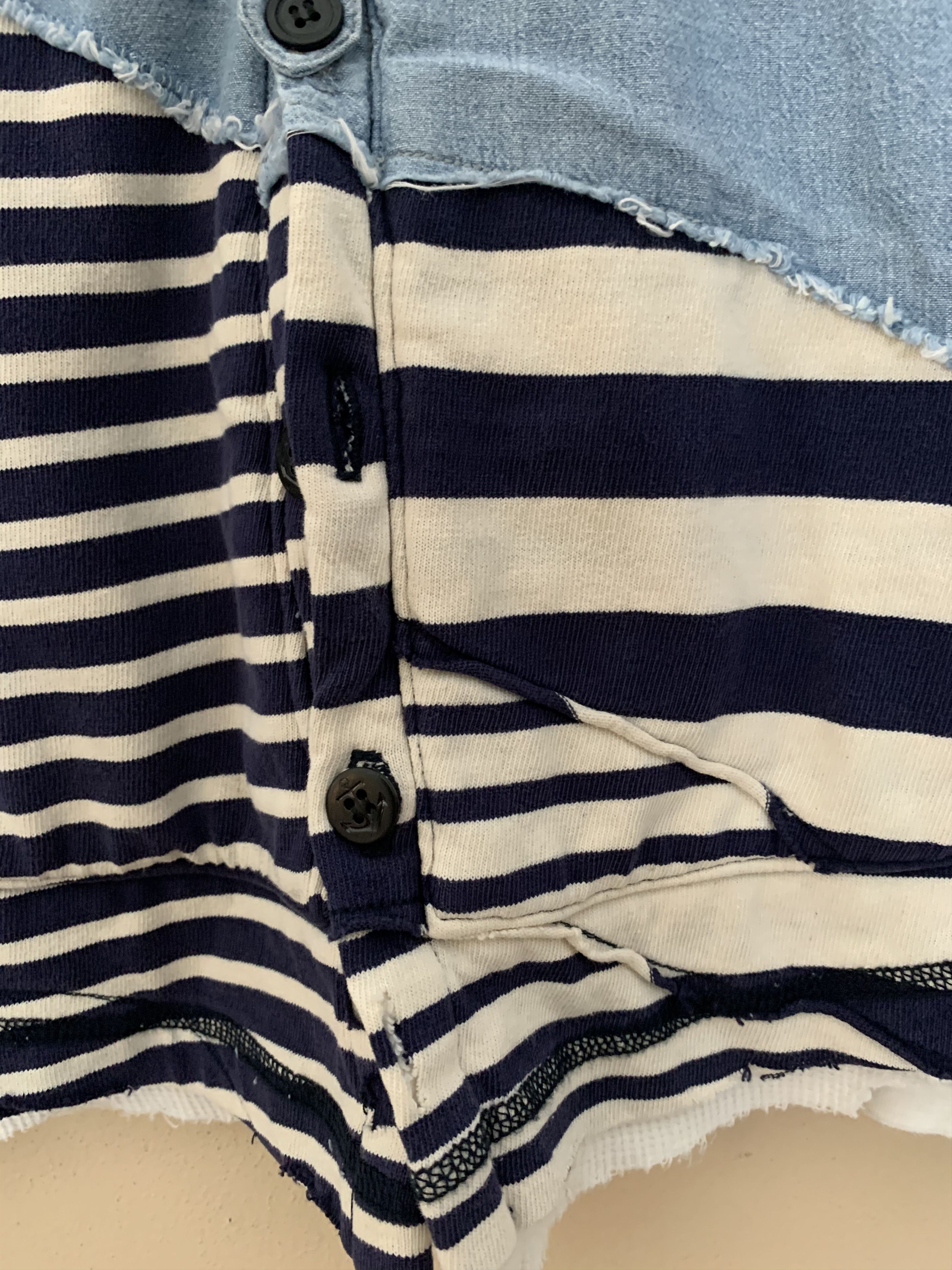 Greg Lauren 50/50 Chambray Stripes Studio Shirt Size US S / EU 44-46 / 1 - 5 Thumbnail