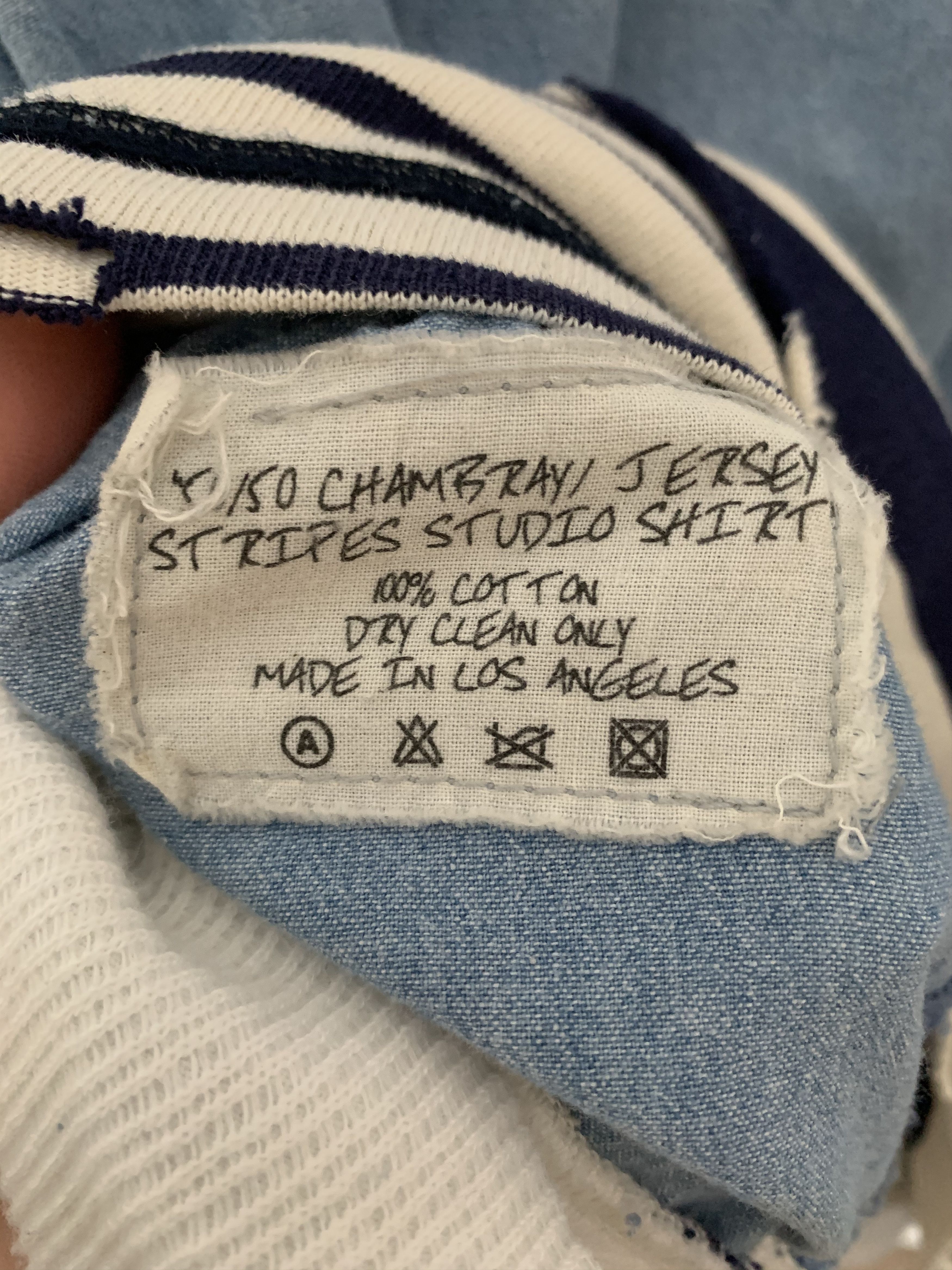 Greg Lauren 50/50 Chambray Stripes Studio Shirt Size US S / EU 44-46 / 1 - 9 Thumbnail