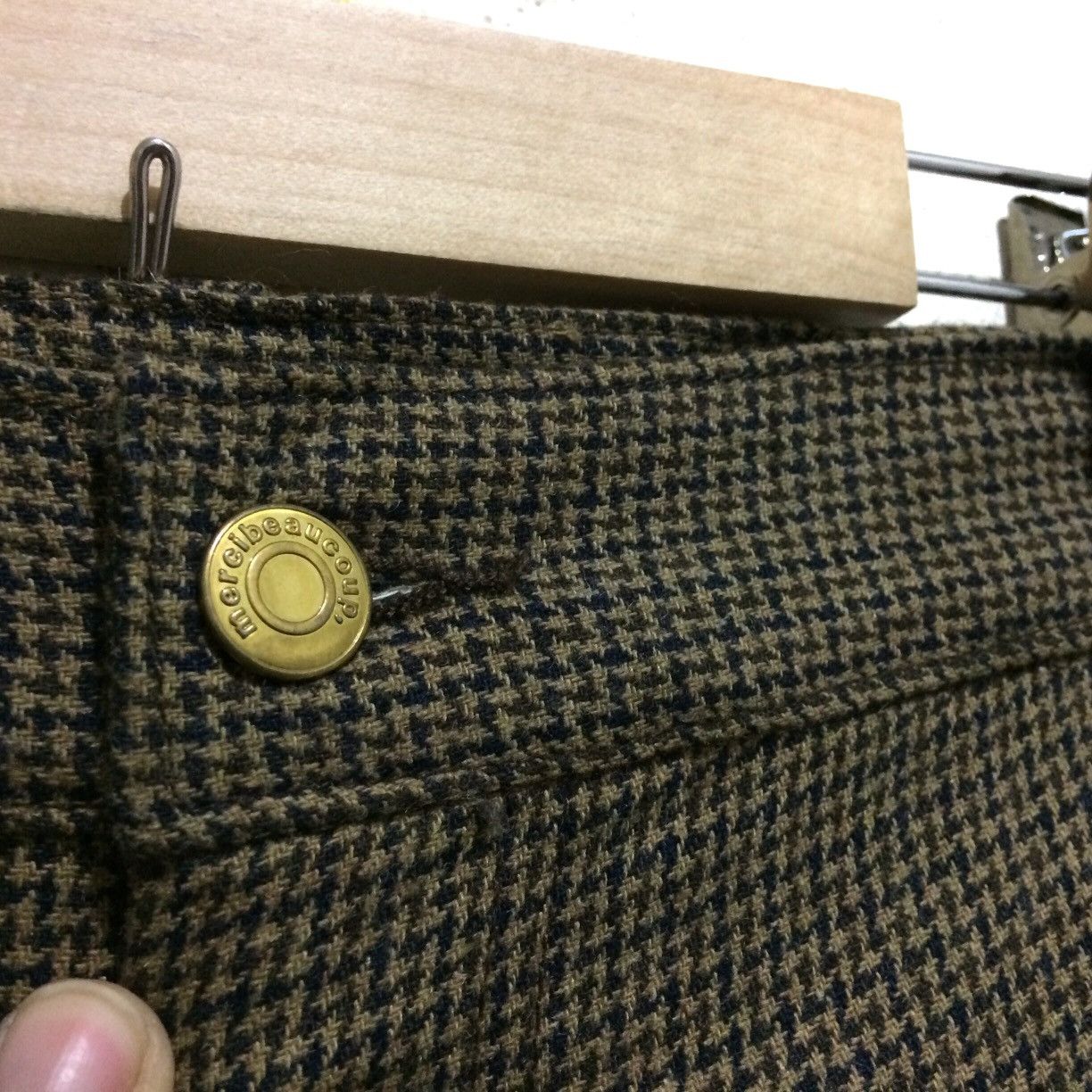 Vintage Mercibeaucoup Herringbone Wool Pants Big Pocket