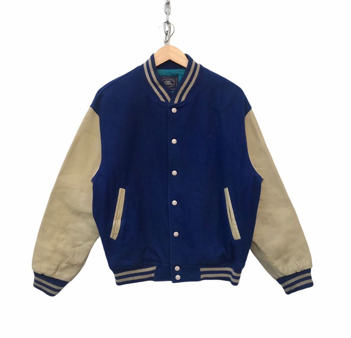 Vintage Vintage Pier Blanca Varsity Mix Wool Streetwear Jacket Size US L / EU 52-54 / 3 - 1 Thumbnail