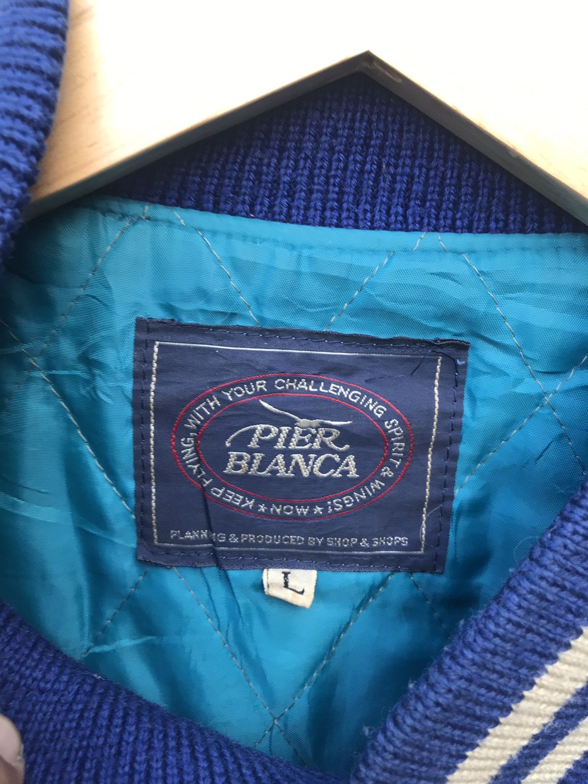Vintage Vintage Pier Blanca Varsity Mix Wool Streetwear Jacket Size US L / EU 52-54 / 3 - 2 Thumbnail