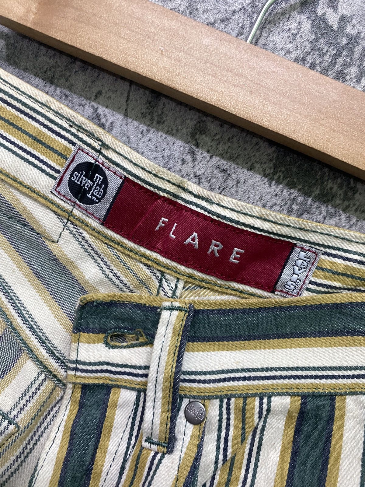 Levi's × Vintage 🔥 Levis Silvertab Striped Bootcut Flare Pants Size US 26 / EU 42 - 18 Thumbnail