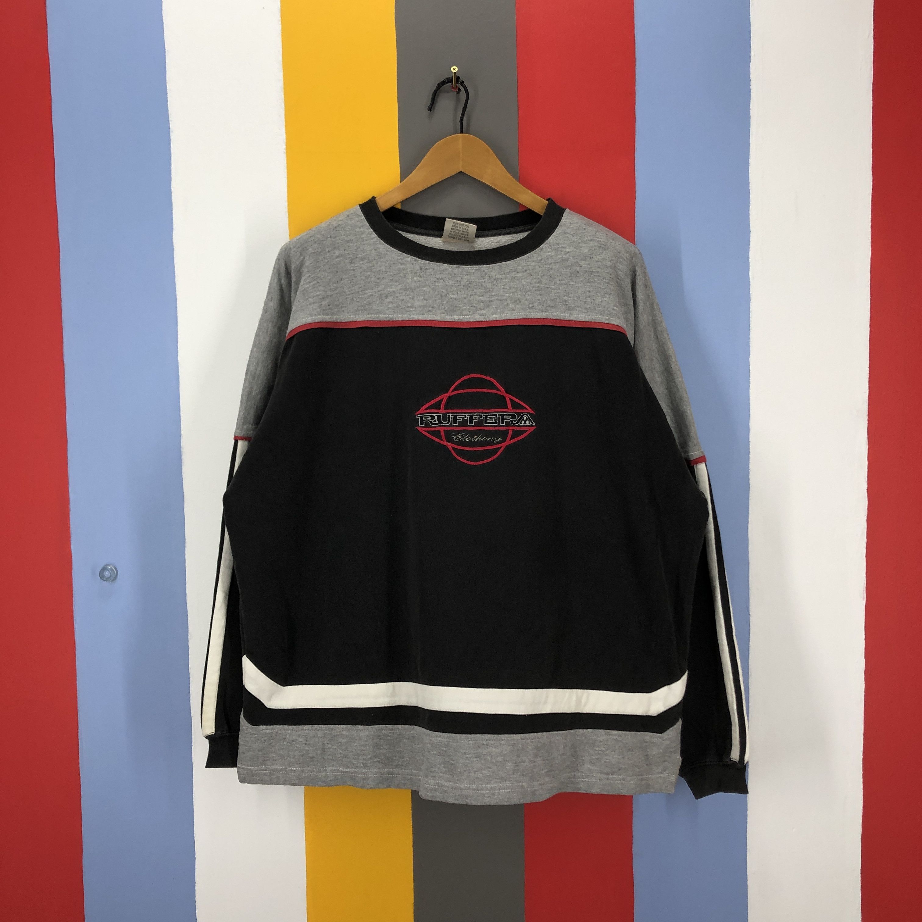 Vintage 90s Vintage RUFFERA CLOTHING Crew Neck Sweatshirt #1034/J Size US XL / EU 56 / 4 - 1 Thumbnail