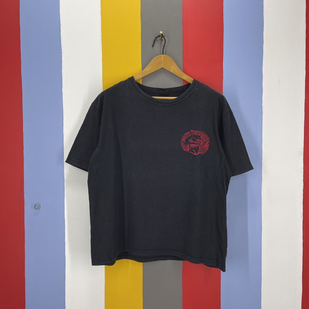 Japanese Brand Sukajan Embroidery Dragon & Tiger Crew Neck T Shirt #1099/AM Size US L / EU 52-54 / 3 - 4 Thumbnail
