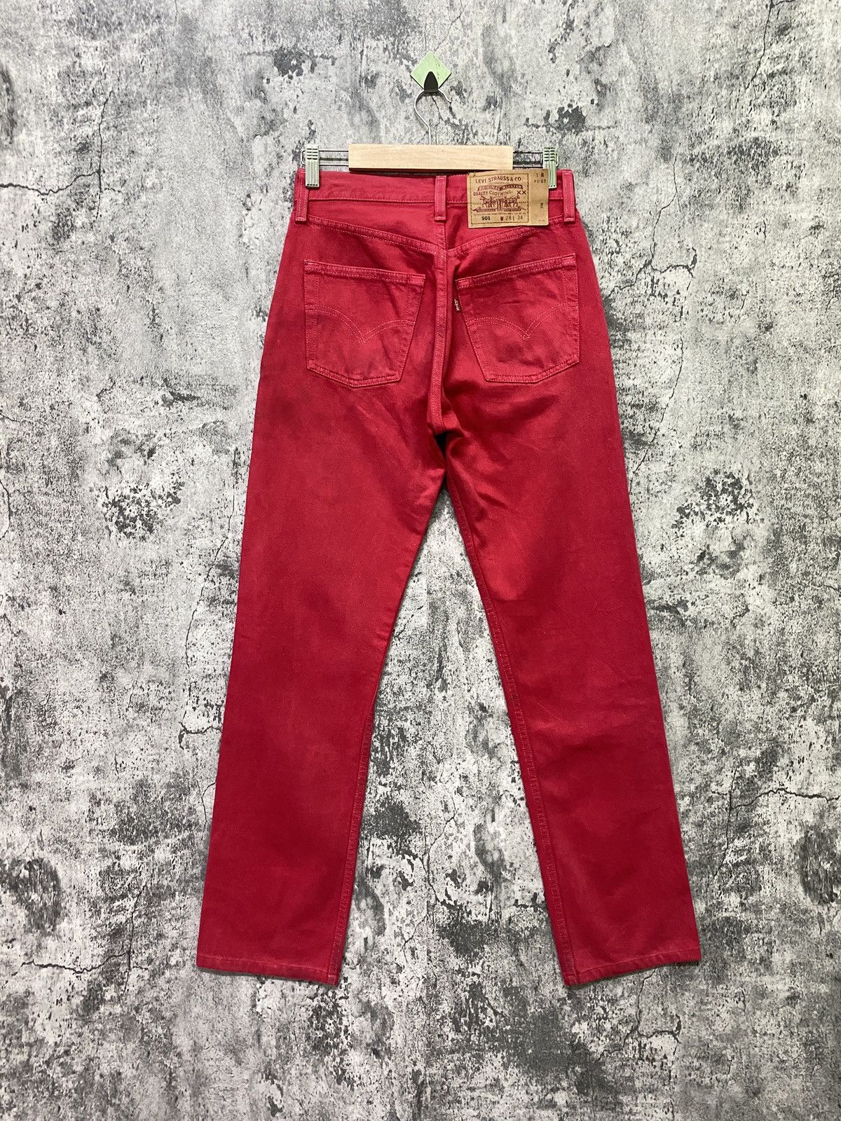 image of Vintage 90's Levi's 501 Red Jeans, Men's (Size 26)