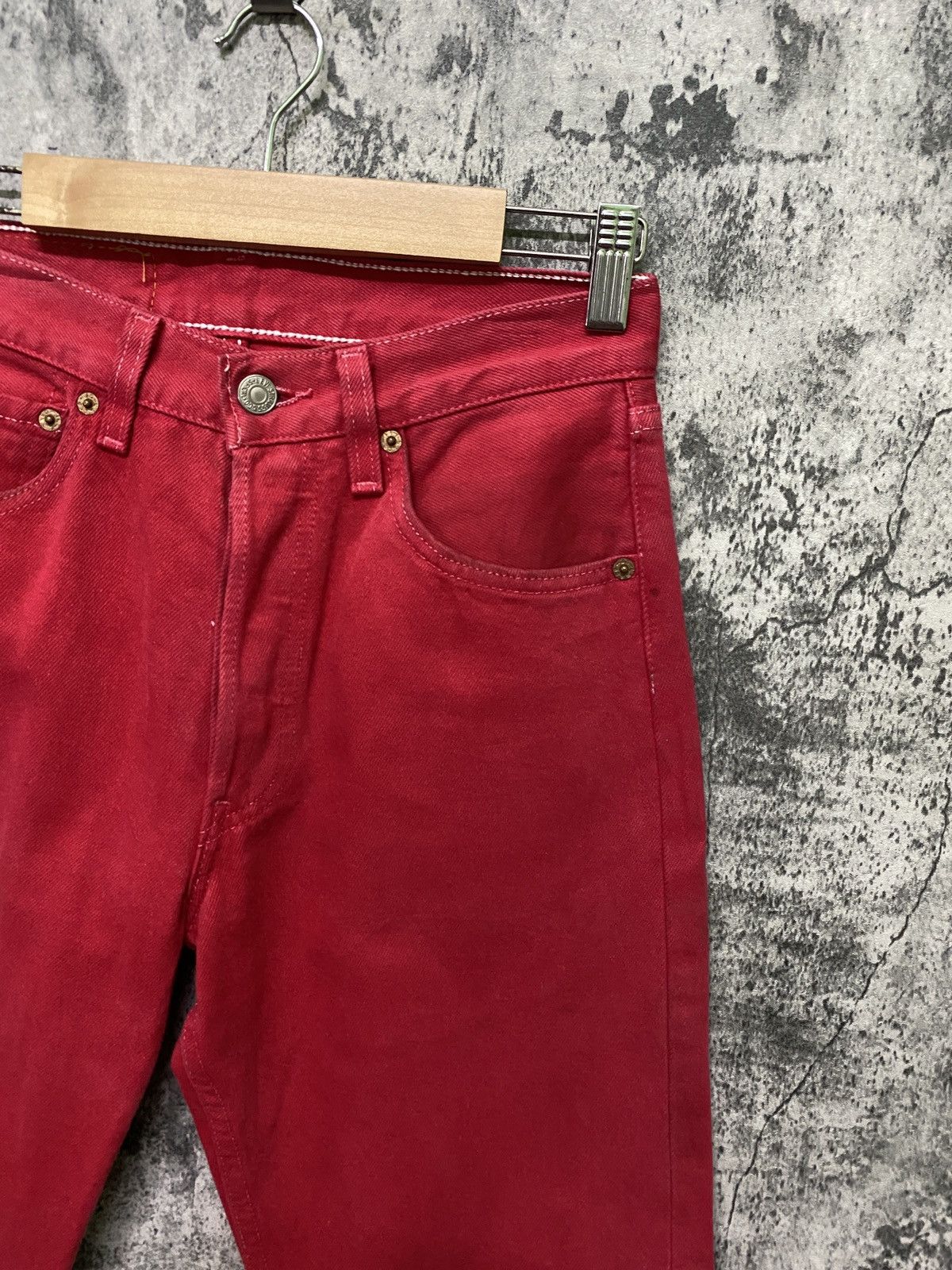 Levi's × Vintage Vintage 90s Levi's 501 Red Jeans Size US 26 / EU 42 - 5 Thumbnail