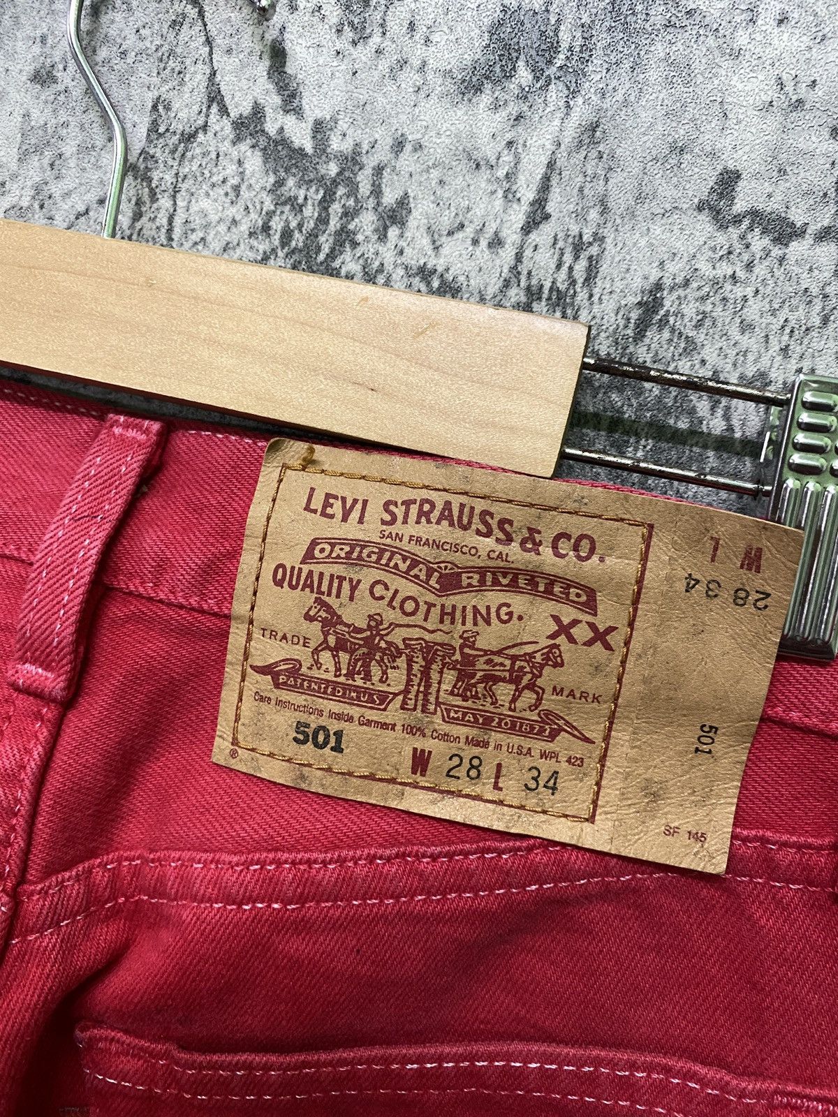 Levi's × Vintage Vintage 90s Levi's 501 Red Jeans Size US 26 / EU 42 - 15 Thumbnail