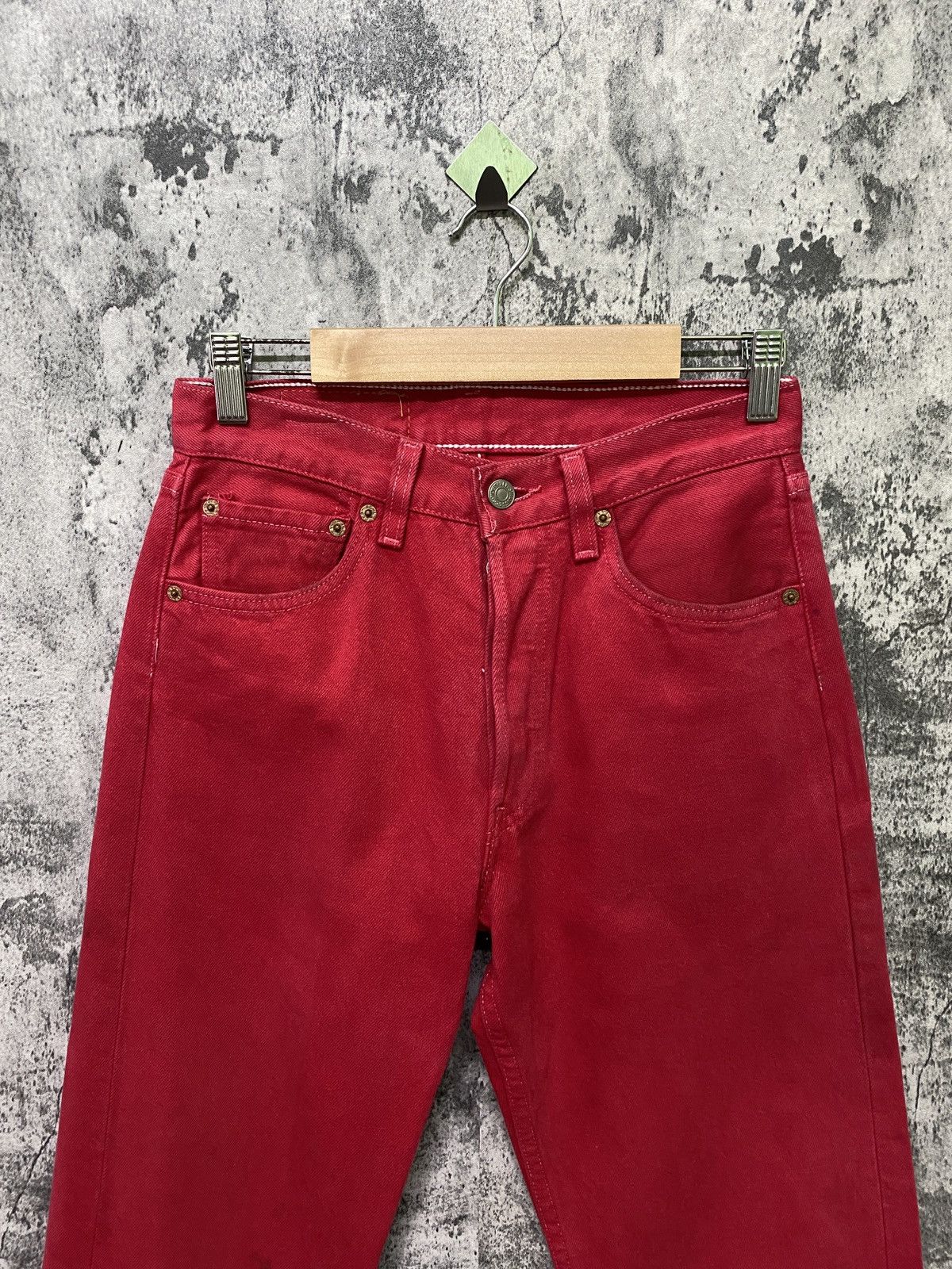 Levi's × Vintage Vintage 90s Levi's 501 Red Jeans Size US 26 / EU 42 - 3 Thumbnail