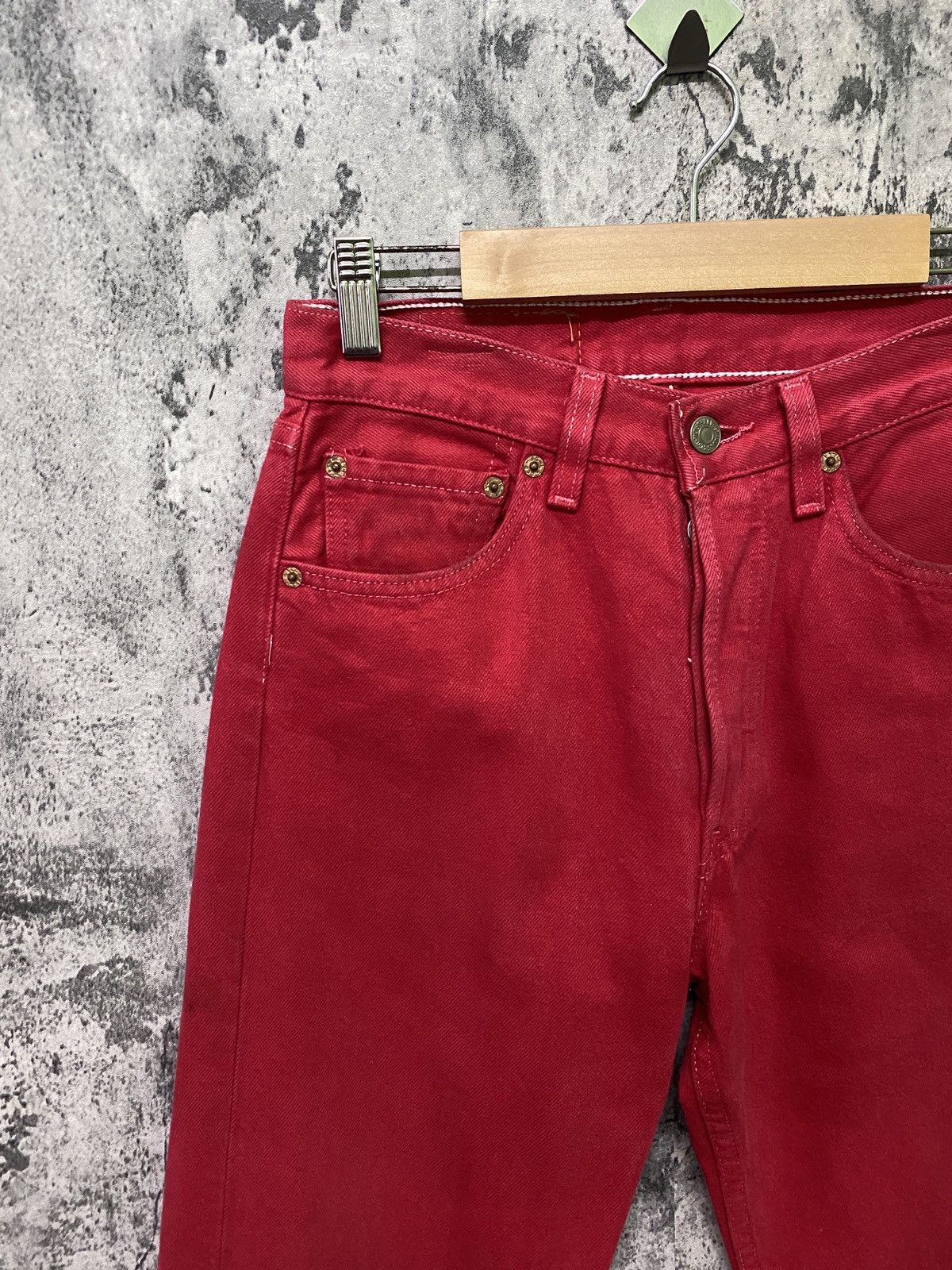 Levi's × Vintage Vintage 90s Levi's 501 Red Jeans Size US 26 / EU 42 - 4 Thumbnail