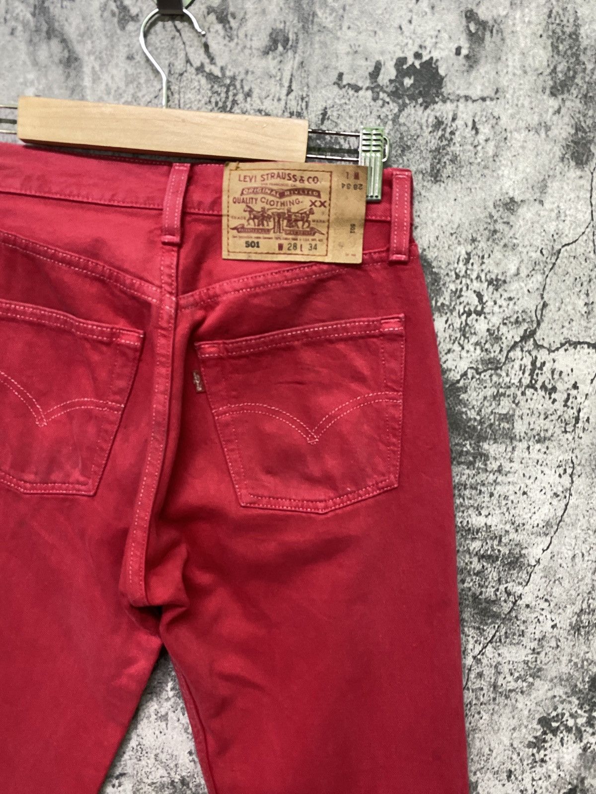 Levi's × Vintage Vintage 90s Levi's 501 Red Jeans Size US 26 / EU 42 - 11 Thumbnail