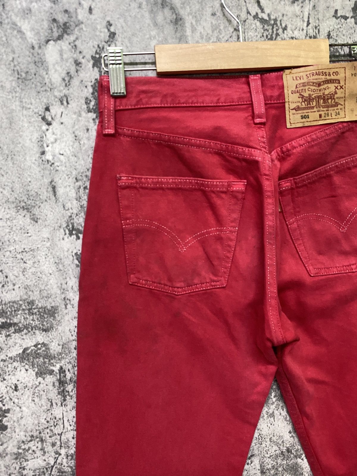 Levi's × Vintage Vintage 90s Levi's 501 Red Jeans Size US 26 / EU 42 - 10 Thumbnail