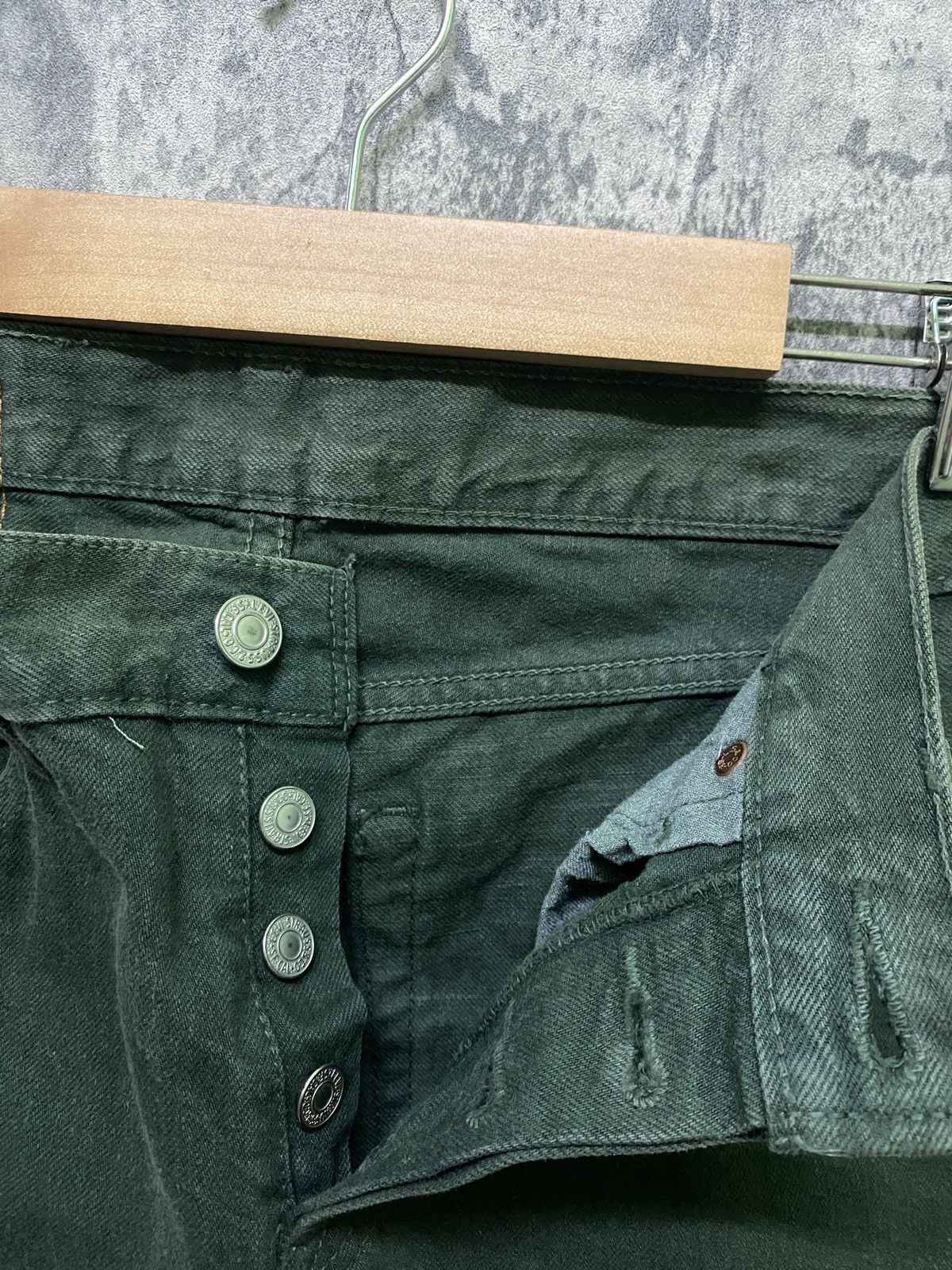 Levi's × Vintage Vintage 90s Levi's 501 Green Faded Jeans Size US 27 - 17 Thumbnail