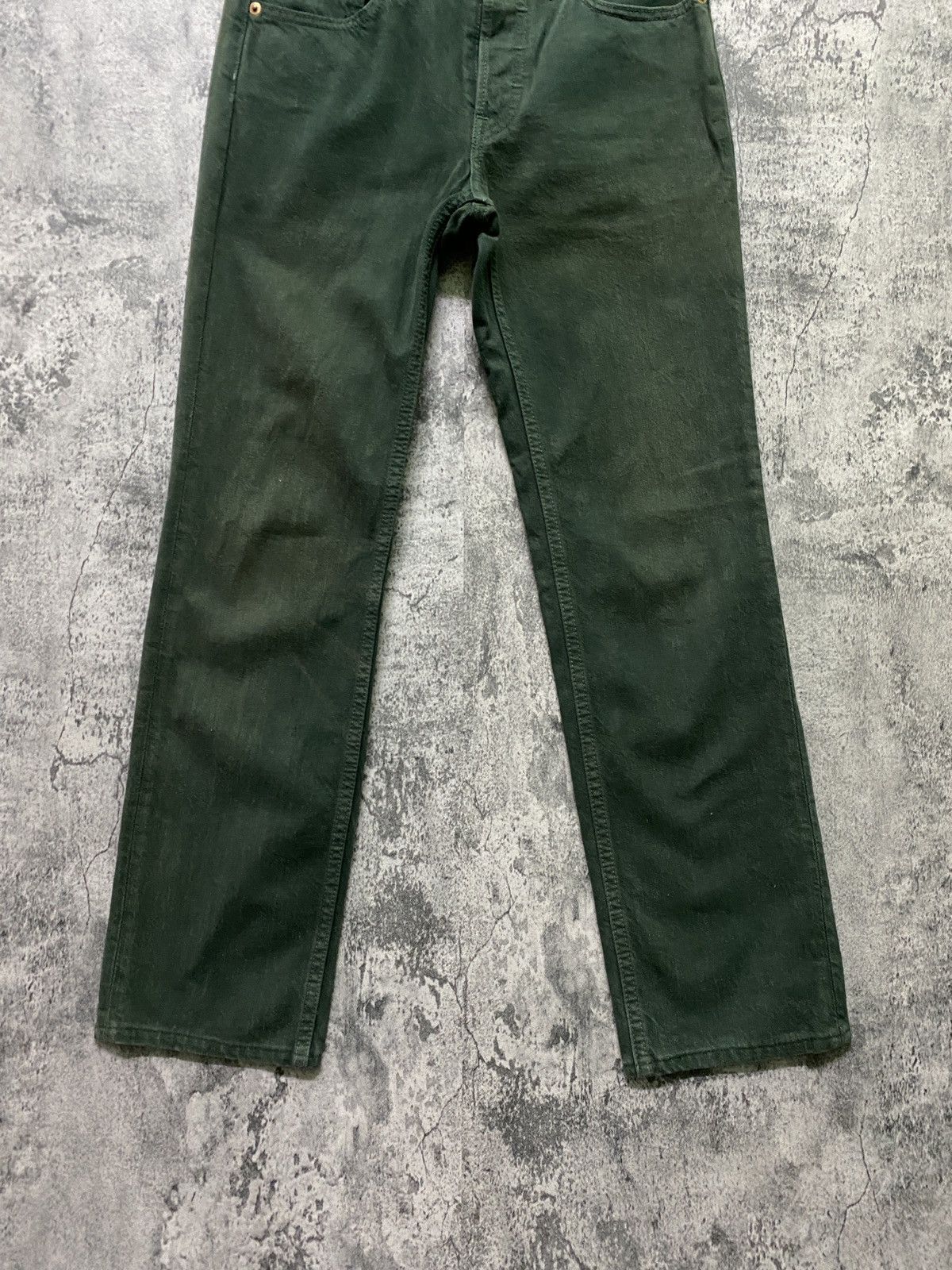 Levi's × Vintage Vintage 90s Levi's 501 Green Faded Jeans Size US 27 - 8 Thumbnail