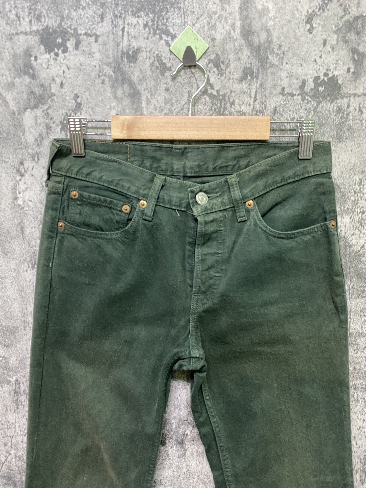 Levi's × Vintage Vintage 90s Levi's 501 Green Faded Jeans Size US 27 - 3 Thumbnail