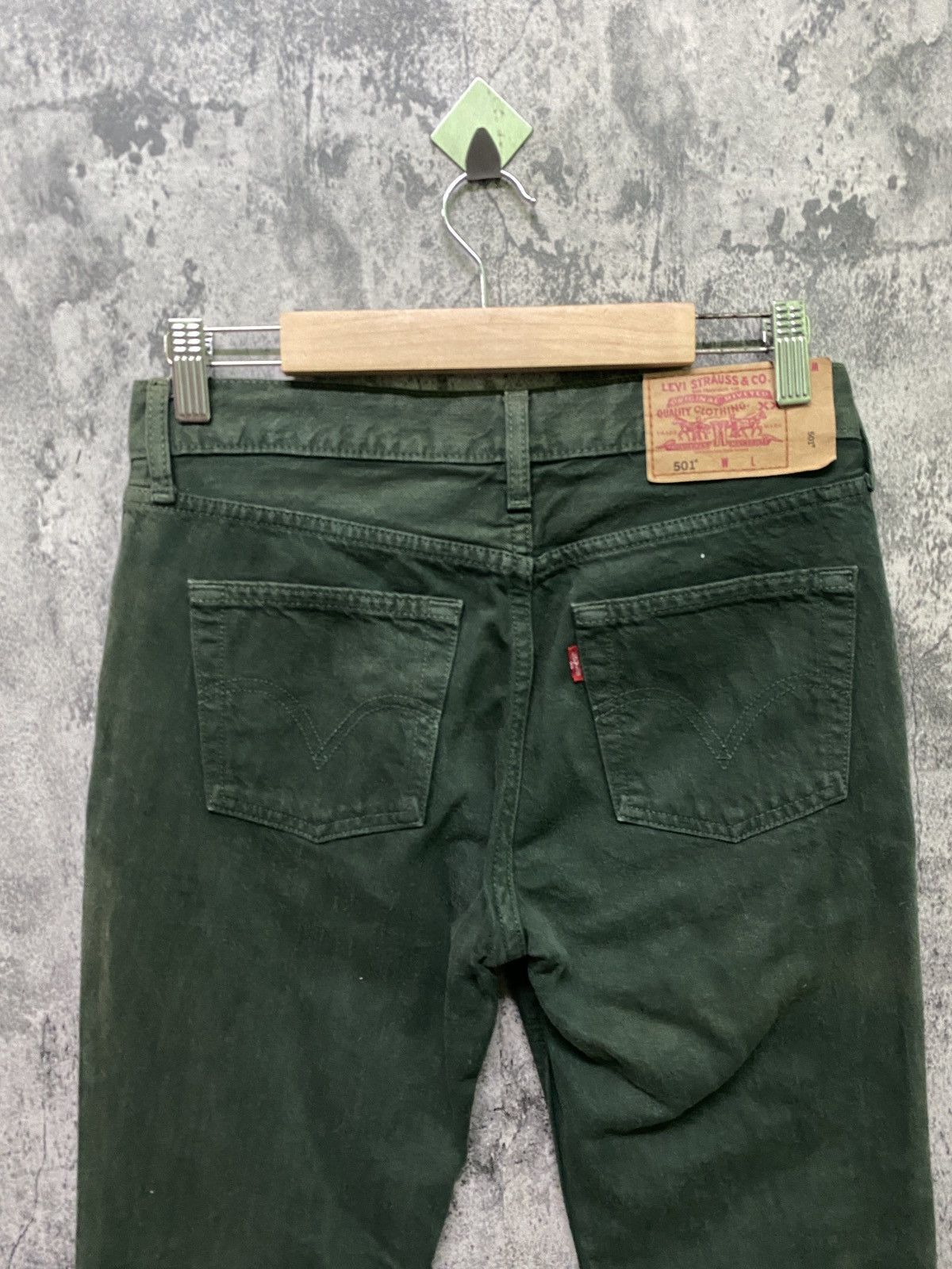 Levi's × Vintage Vintage 90s Levi's 501 Green Faded Jeans Size US 27 - 9 Thumbnail