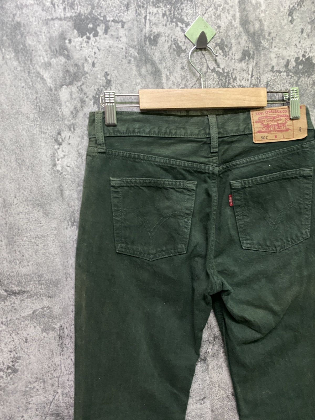 Levi's × Vintage Vintage 90s Levi's 501 Green Faded Jeans Size US 27 - 10 Thumbnail