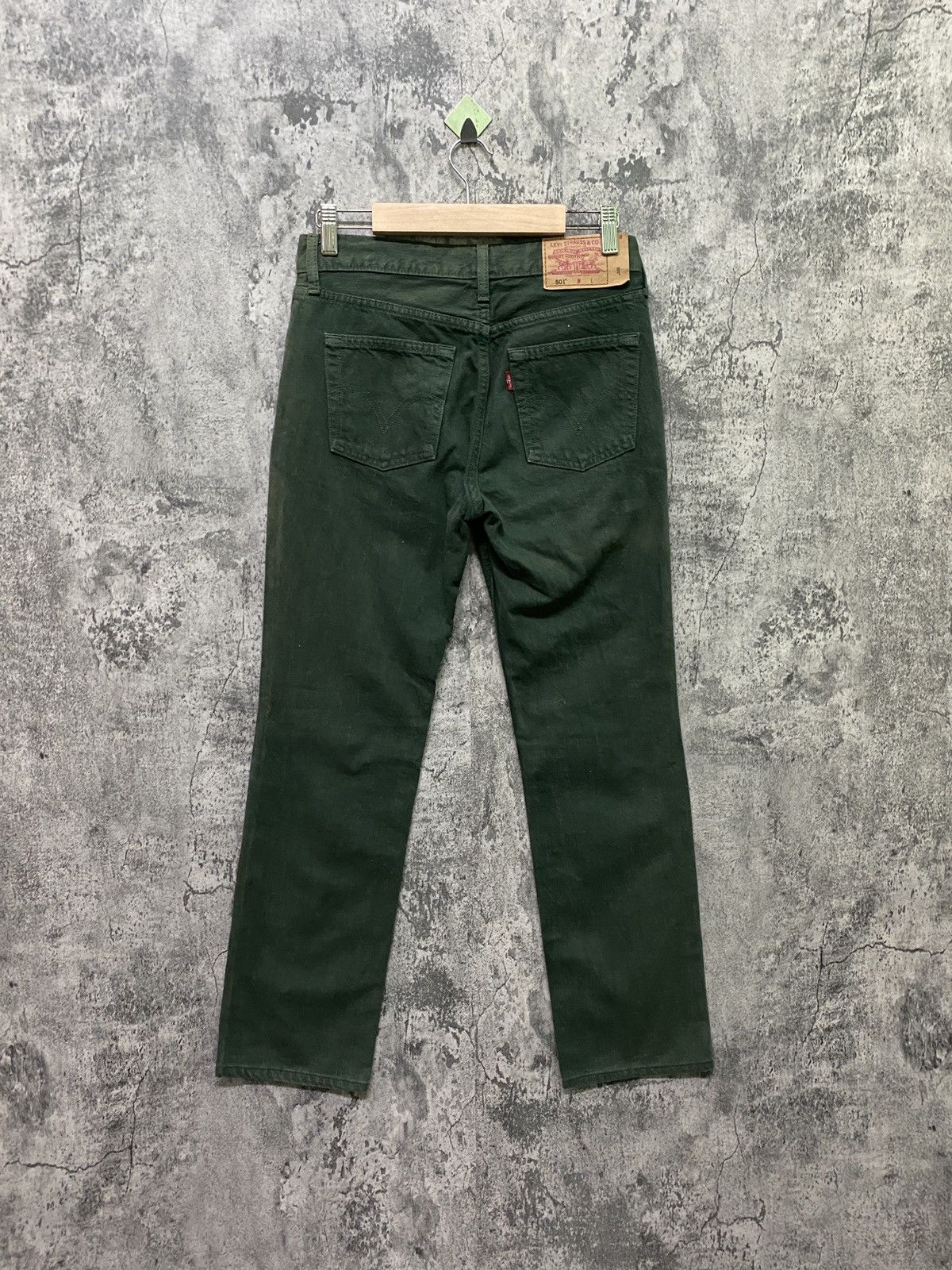 image of Vintage 90's Levi's 501 Green Faded Jeans, Men's (Size 27)