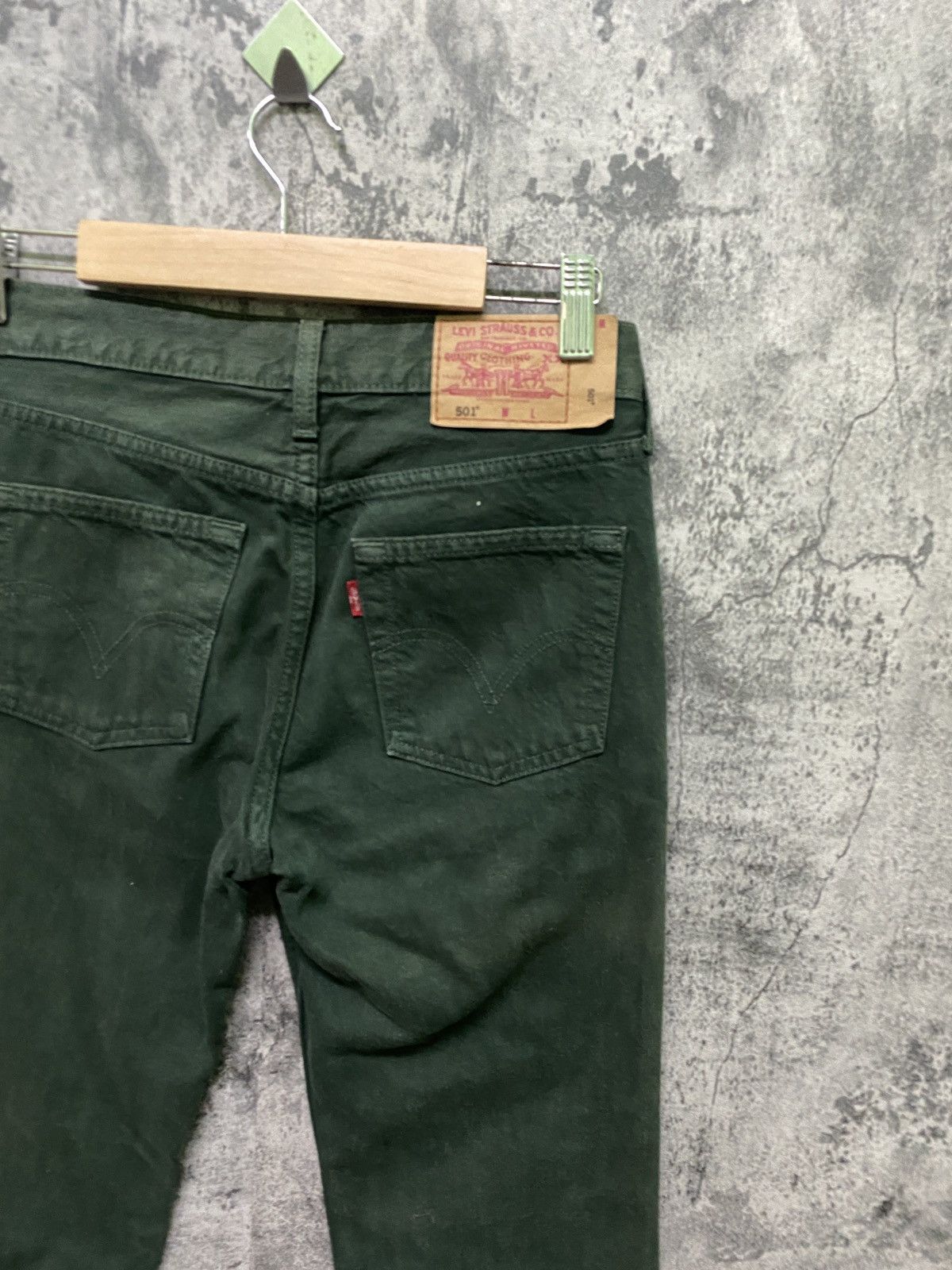 Levi's × Vintage Vintage 90s Levi's 501 Green Faded Jeans Size US 27 - 11 Thumbnail
