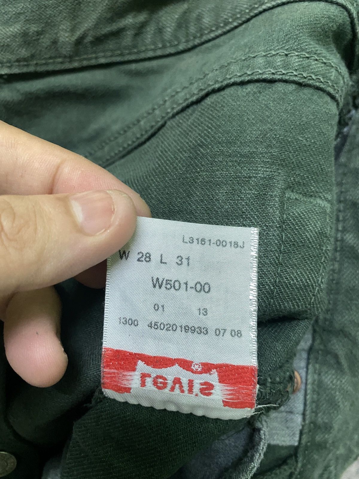 Levi's × Vintage Vintage 90s Levi's 501 Green Faded Jeans Size US 27 - 19 Thumbnail