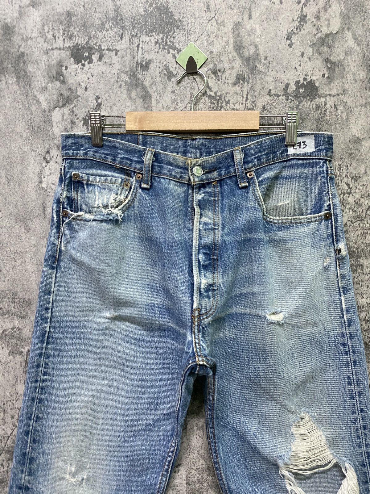 Levi's Vintage LEVIS 501 Stone Wash Distressed Denim - L 73 Size US 32 / EU 48 - 3 Thumbnail