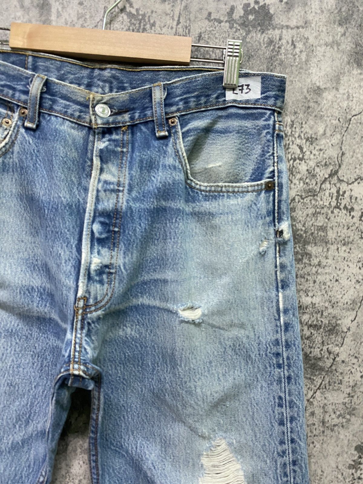 Levi's Vintage LEVIS 501 Stone Wash Distressed Denim - L 73 Size US 32 / EU 48 - 5 Thumbnail