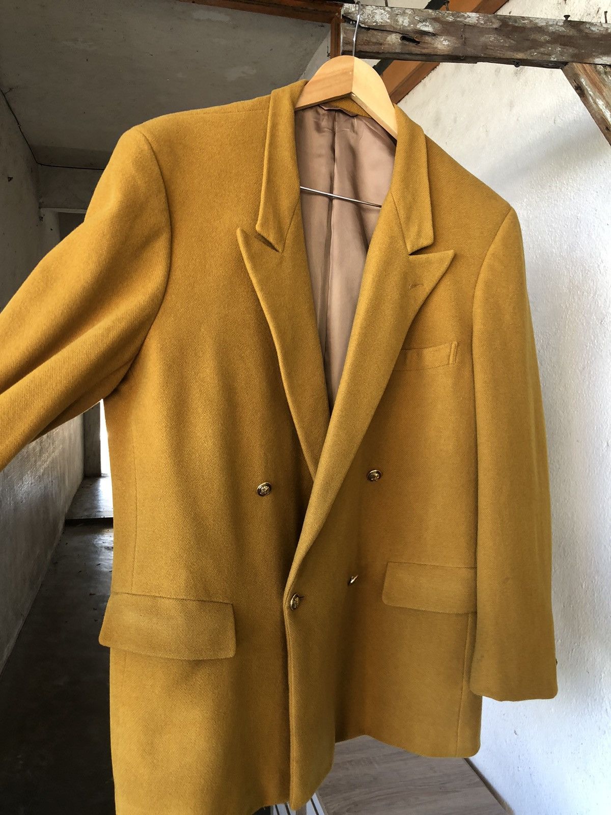 Moschino Rare❗️Moschino Mustard Wool Double Breasted Blazer Jacket Size US XL / EU 56 / 4 - 13 Thumbnail