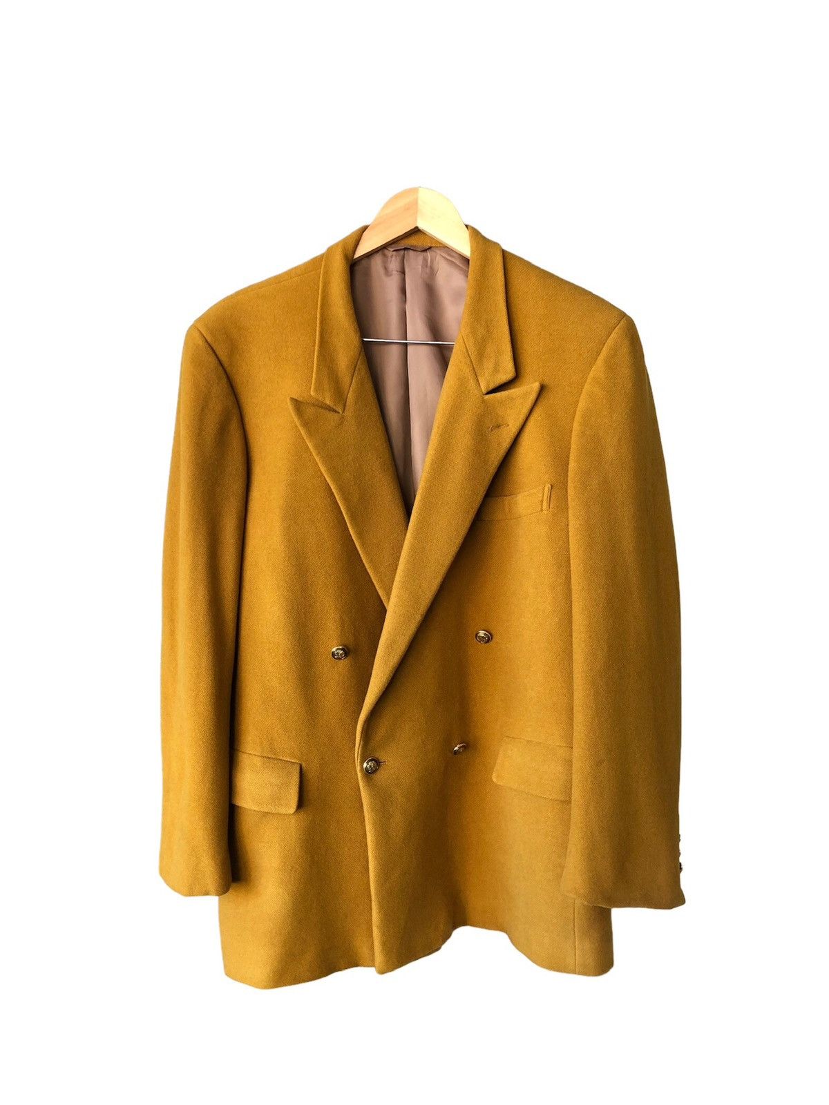 Moschino Rare❗️Moschino Mustard Wool Double Breasted Blazer Jacket Size US XL / EU 56 / 4 - 8 Thumbnail