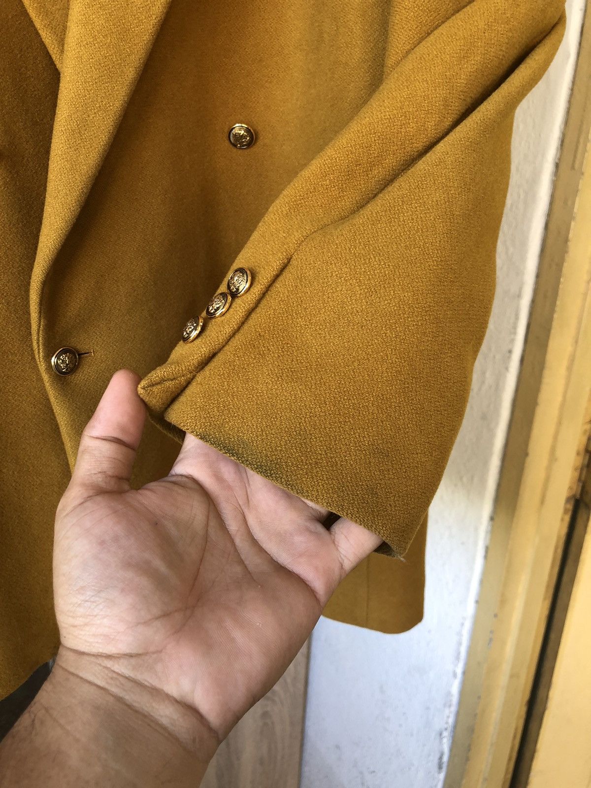 Moschino Rare❗️Moschino Mustard Wool Double Breasted Blazer Jacket Size US XL / EU 56 / 4 - 10 Thumbnail