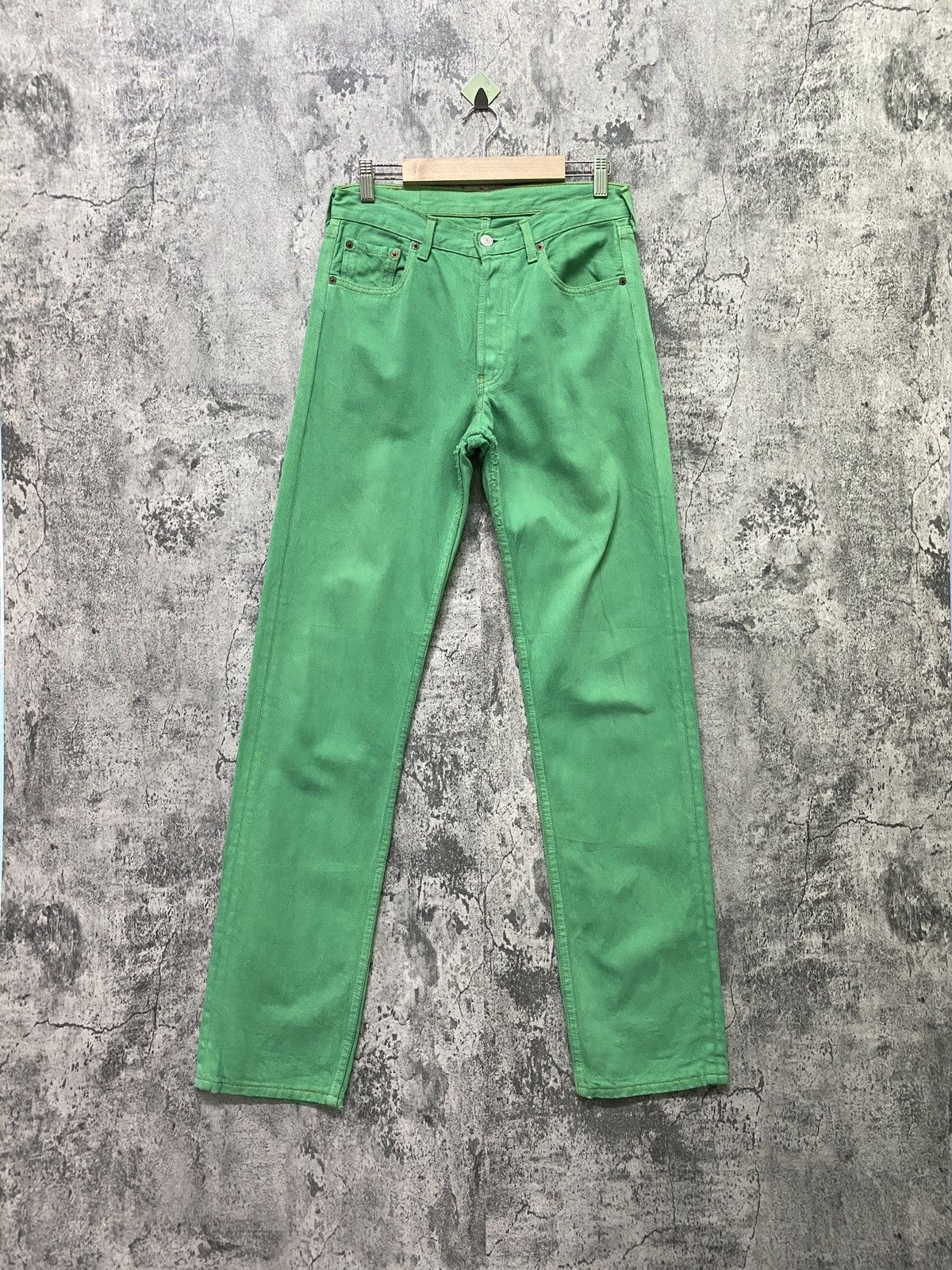 Levi's × Vintage Vintage 90s Levi's 501 Green Distressed Jeans Size US 28 / EU 44 - 2 Thumbnail