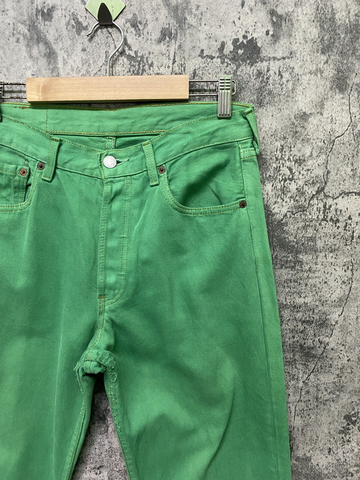 Levi's × Vintage Vintage 90s Levi's 501 Green Distressed Jeans Size US 28 / EU 44 - 5 Thumbnail