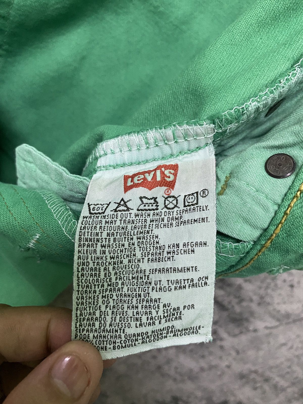 Levi's × Vintage Vintage 90s Levi's 501 Green Distressed Jeans Size US 28 / EU 44 - 14 Thumbnail