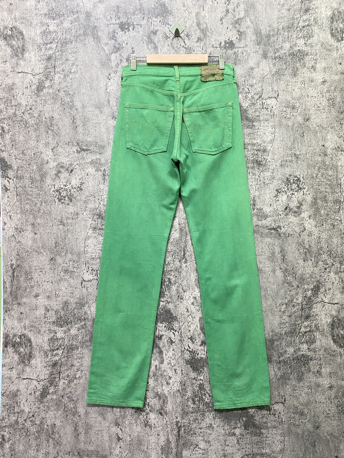 image of Vintage 90's Levi's 501 Green Distressed Jeans, Men's (Size 28)