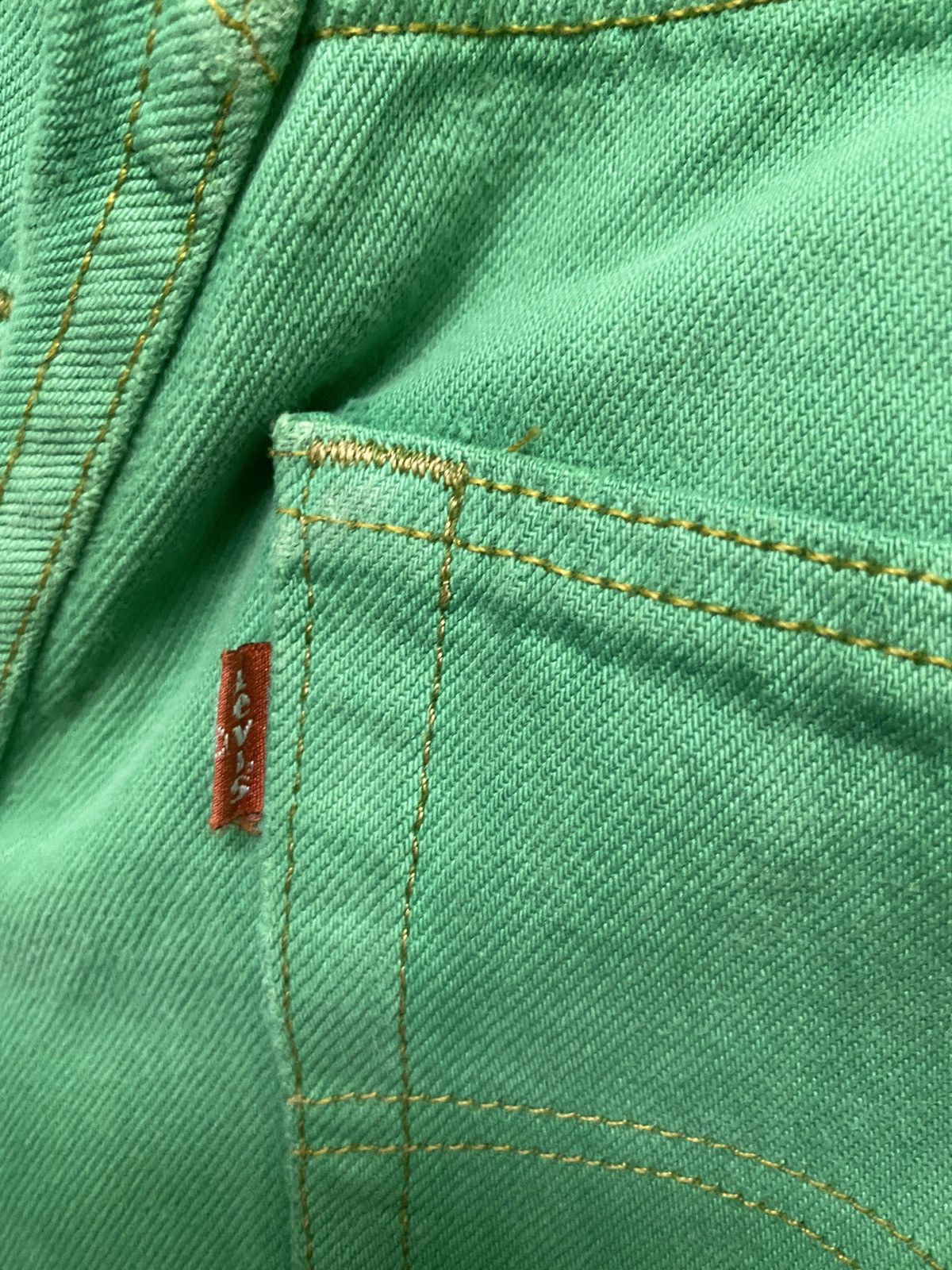 Levi's × Vintage Vintage 90s Levi's 501 Green Distressed Jeans Size US 28 / EU 44 - 12 Thumbnail