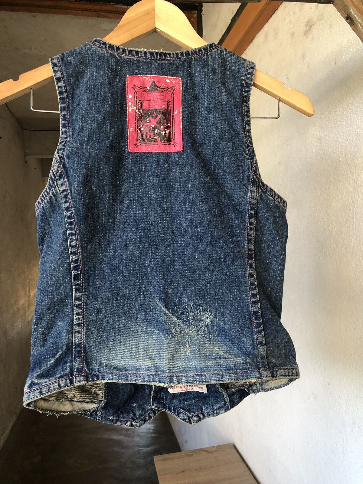 Hysteric Glamour Vintage Hysteric Glamour Distressed Denim Vest Jacket Size XXS / US 00 / IT 34 - 17 Thumbnail