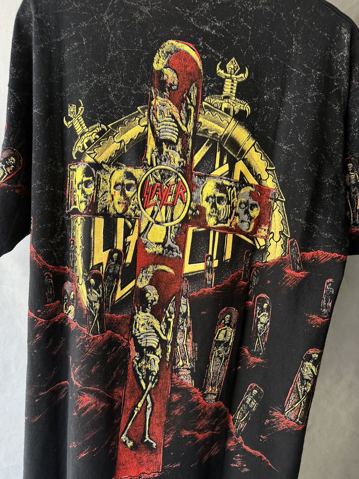 Band Tees Vintage 1991 Slayer Seasons in the Abyss All Over Print tee Size US L / EU 52-54 / 3 - 6 Thumbnail