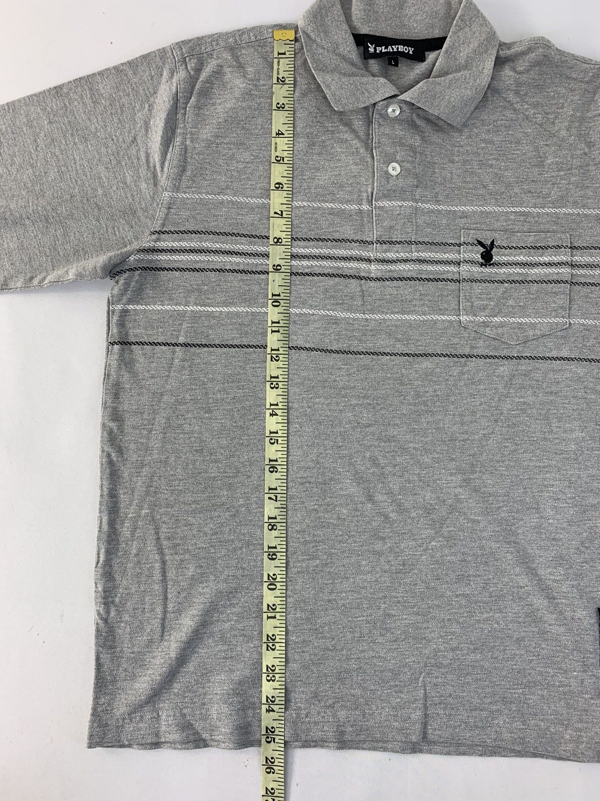Playboy Playboy Single Pocket Striped Chest Longsleeve Tee Size US L / EU 52-54 / 3 - 7 Thumbnail