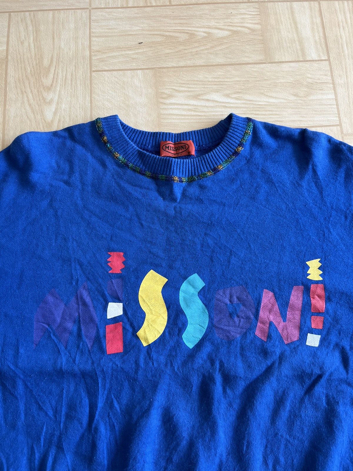 Comme des Garcons × Coogi × Missoni Missoni 🇮🇹 Multicolor SpellOut Chevron Logo Crewneck Sweater Size US M / EU 48-50 / 2 - 5 Thumbnail