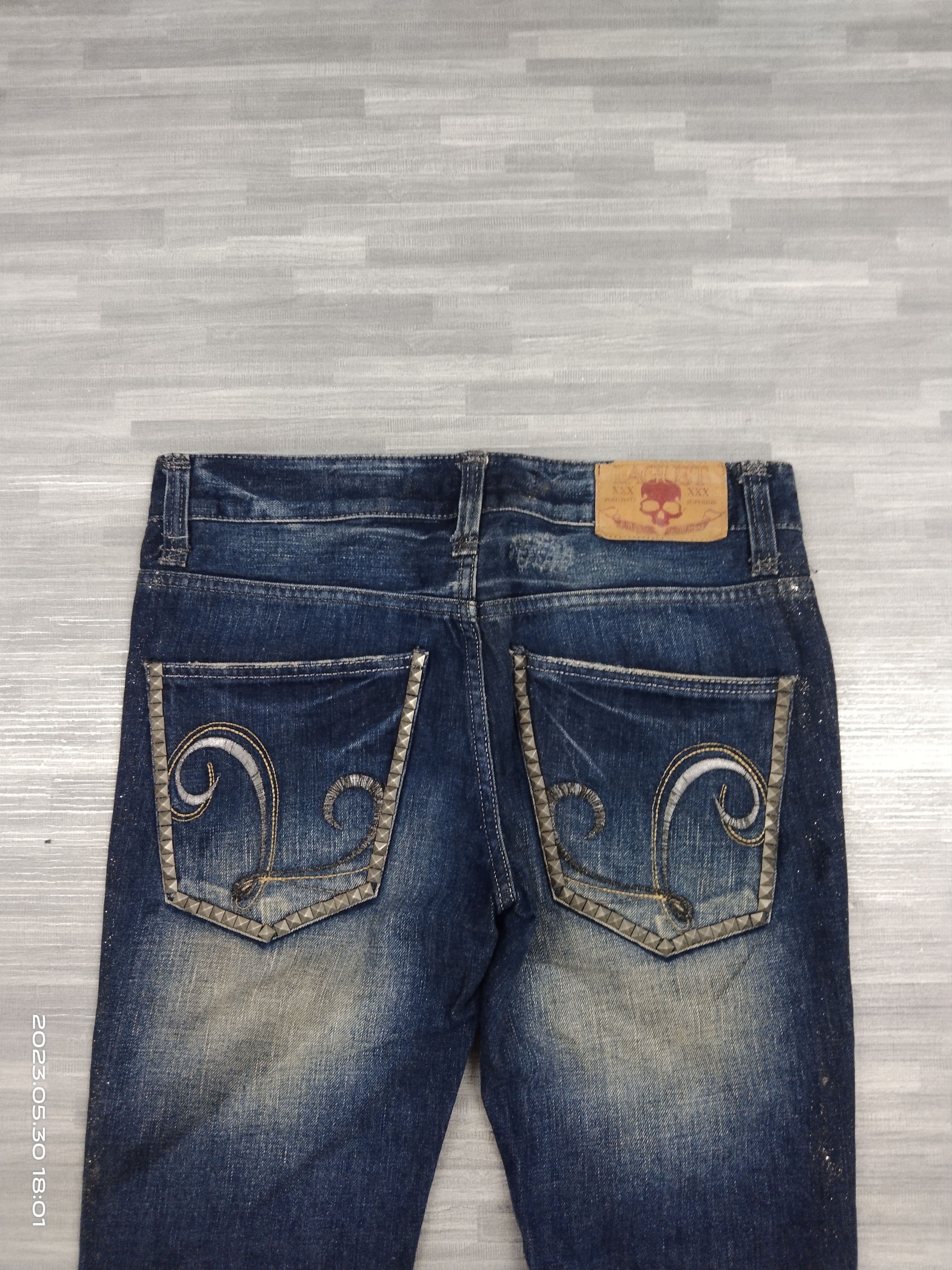 Japanese Brand FLARE RUSTY LAGUST STUDDED DENIM PANTS Size US 30 / EU 46 - 5 Thumbnail