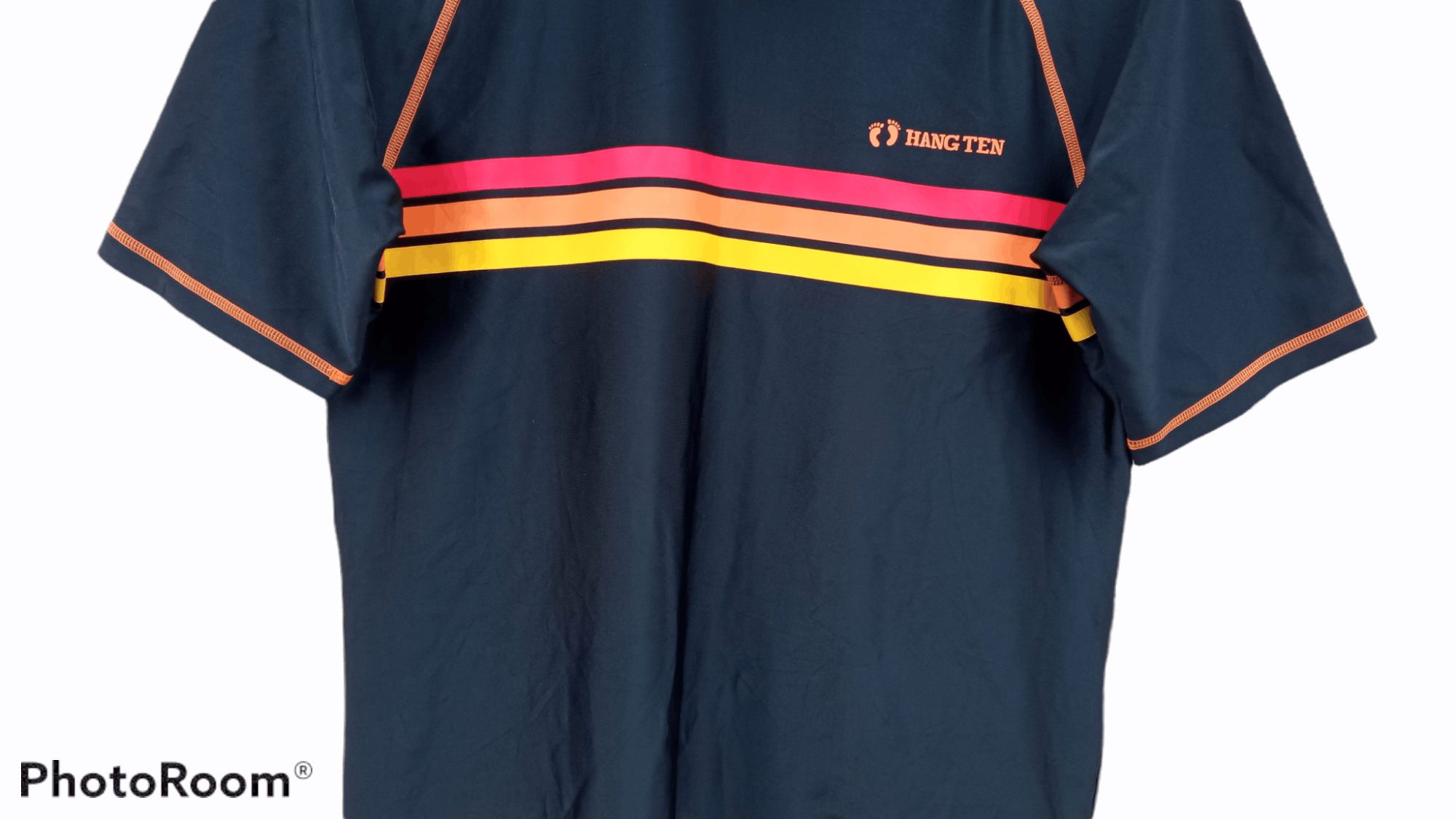 Hang Ten × Japanese Brand × Vintage 🔥🔥Vintage Style Hang Ten 3 Striped T-Shirt Size US S / EU 44-46 / 1 - 13 Thumbnail