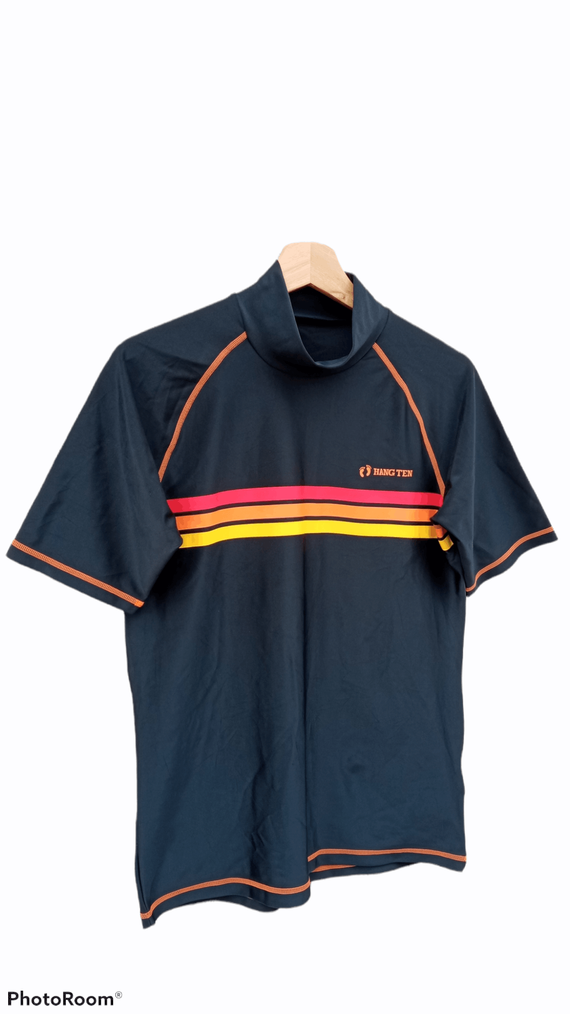Hang Ten × Japanese Brand × Vintage 🔥🔥Vintage Style Hang Ten 3 Striped T-Shirt Size US S / EU 44-46 / 1 - 2 Thumbnail