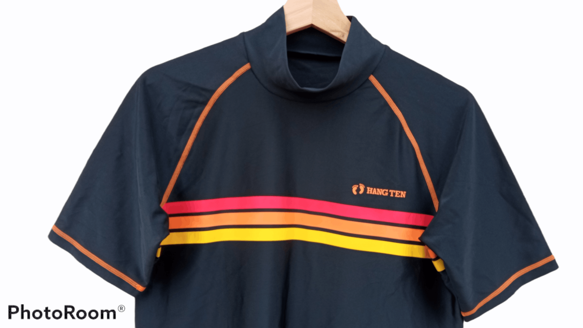 Hang Ten × Japanese Brand × Vintage 🔥🔥Vintage Style Hang Ten 3 Striped T-Shirt Size US S / EU 44-46 / 1 - 12 Thumbnail