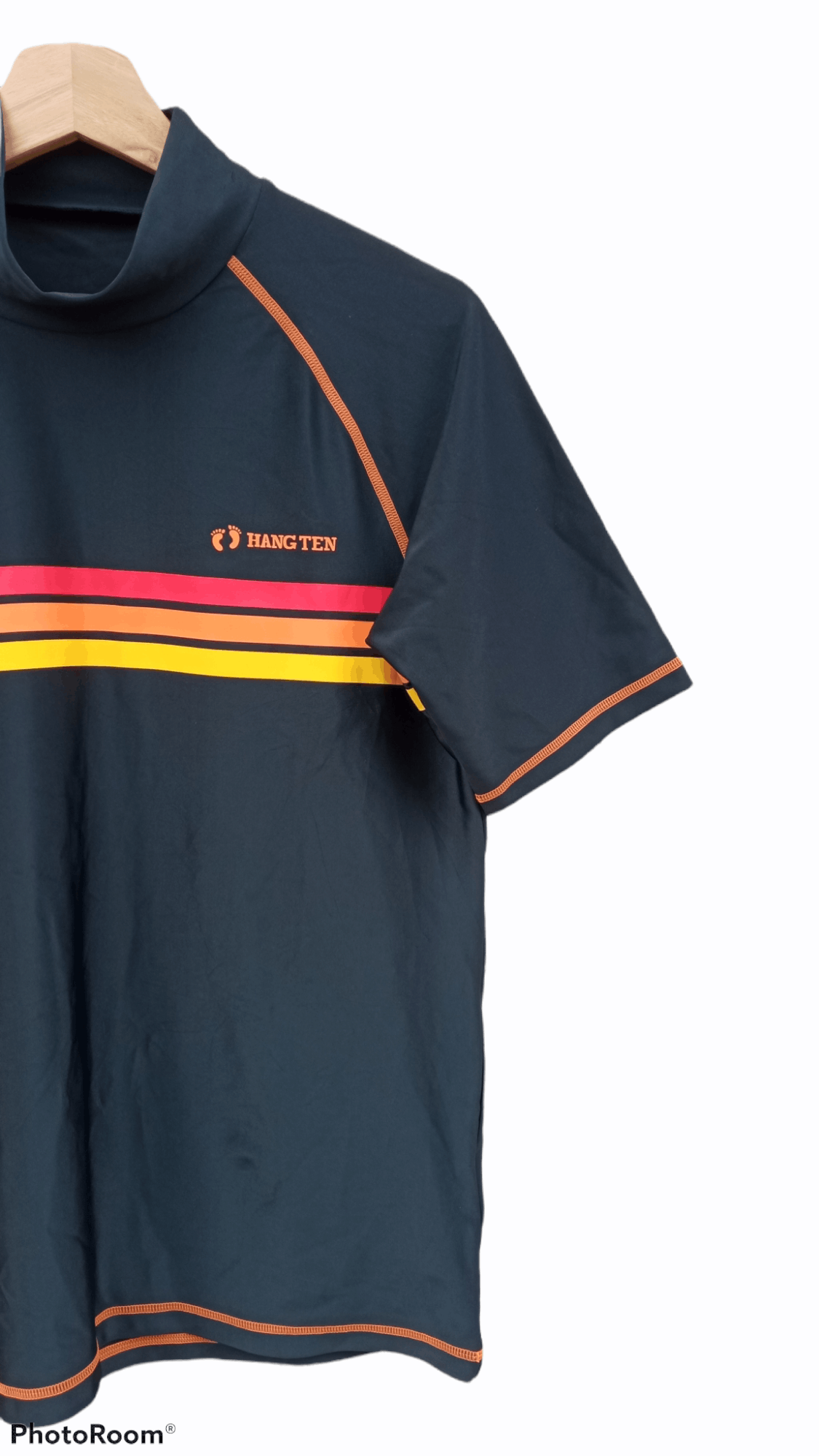 Hang Ten × Japanese Brand × Vintage 🔥🔥Vintage Style Hang Ten 3 Striped T-Shirt Size US S / EU 44-46 / 1 - 5 Thumbnail
