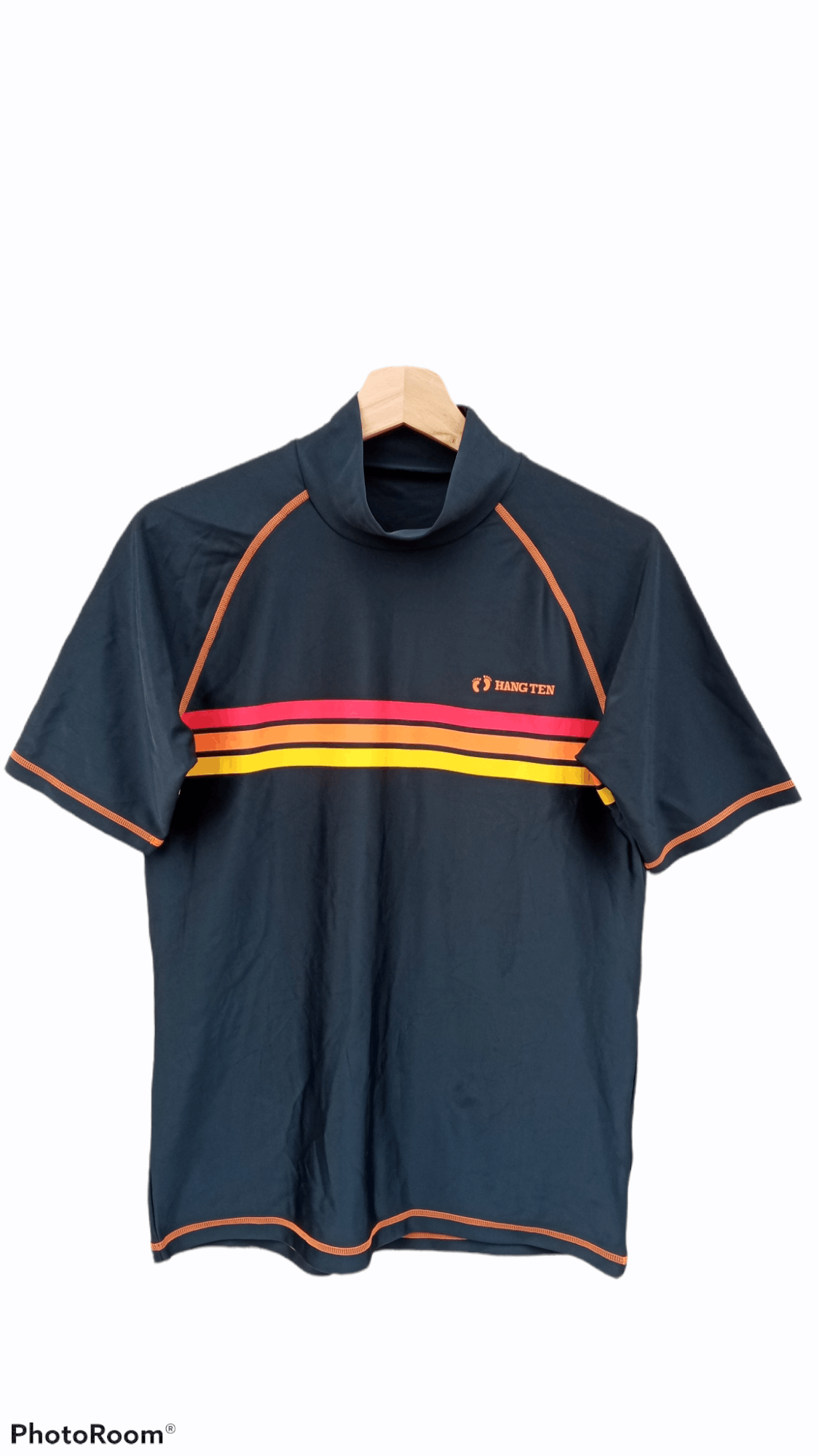 Hang Ten × Japanese Brand × Vintage 🔥🔥Vintage Style Hang Ten 3 Striped T-Shirt Size US S / EU 44-46 / 1 - 1 Thumbnail