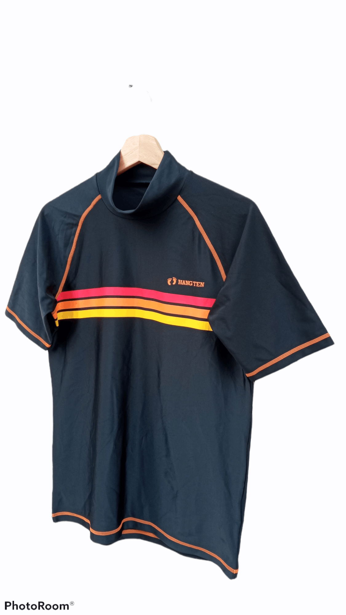 Hang Ten × Japanese Brand × Vintage 🔥🔥Vintage Style Hang Ten 3 Striped T-Shirt Size US S / EU 44-46 / 1 - 3 Thumbnail